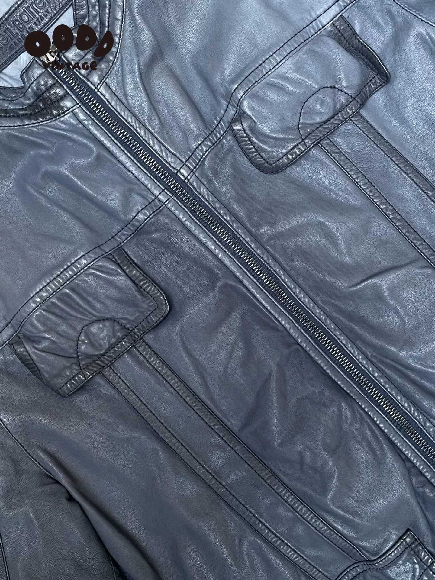 Neil Barrett Neil Barrett Blue Distressed Leather Jacket Size US M / EU 48-50 / 2 - 5 Thumbnail