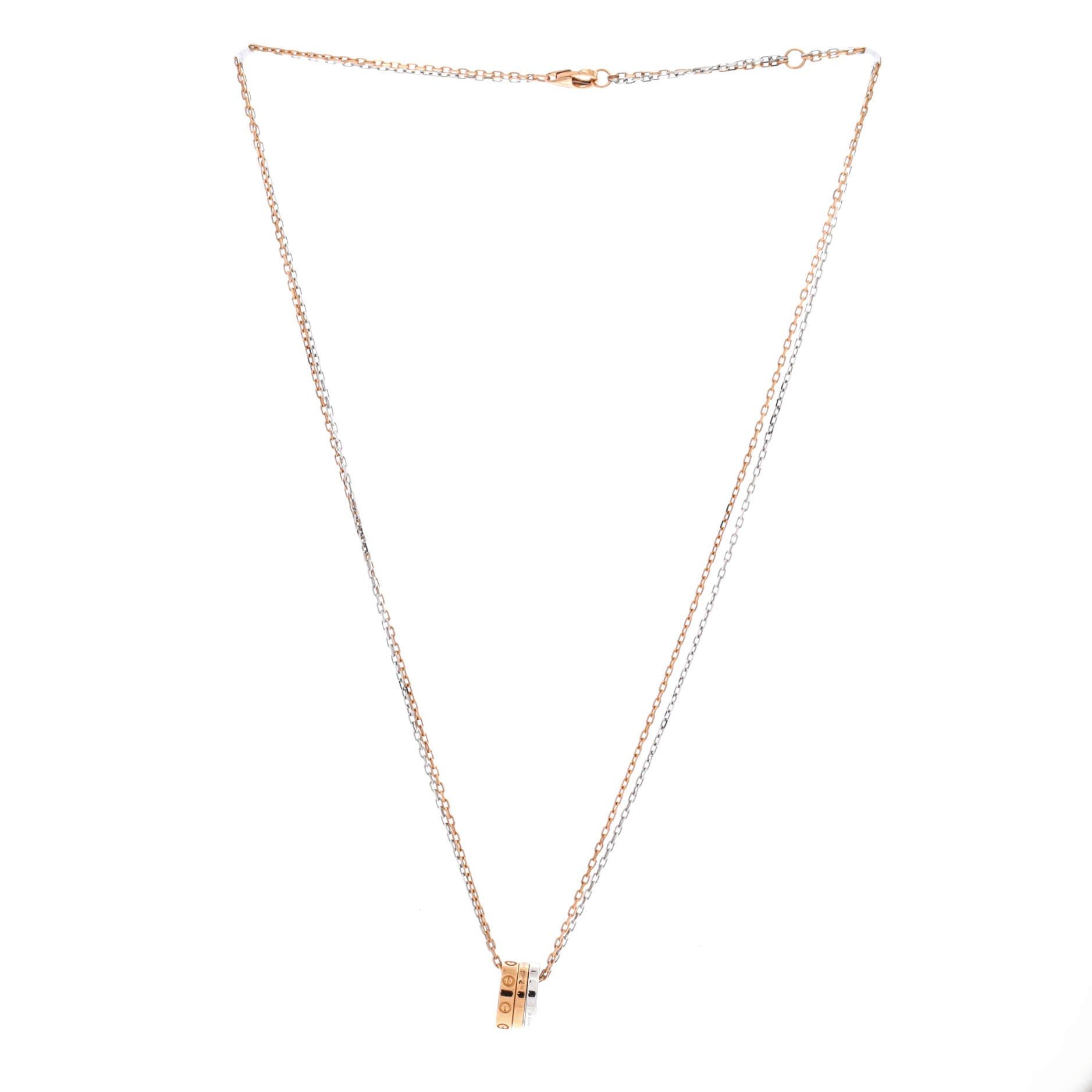 Cartier Love 3 Ring Pendant Necklace Size ONE SIZE - 2 Thumbnail