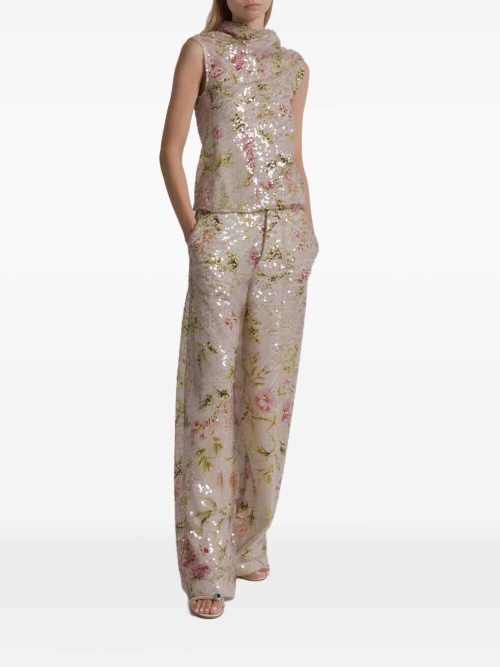 Alberta Ferretti PRINTED SEQUINS WIDE LEG TROUSERS Size 30" / US 8 / IT 44 - 5 Thumbnail