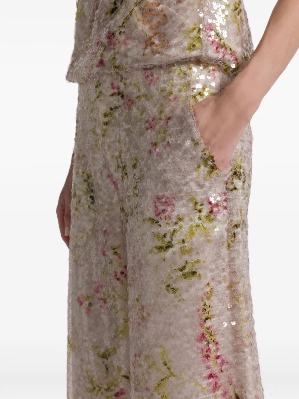 Alberta Ferretti PRINTED SEQUINS WIDE LEG TROUSERS Size 30" / US 8 / IT 44 - 6 Thumbnail