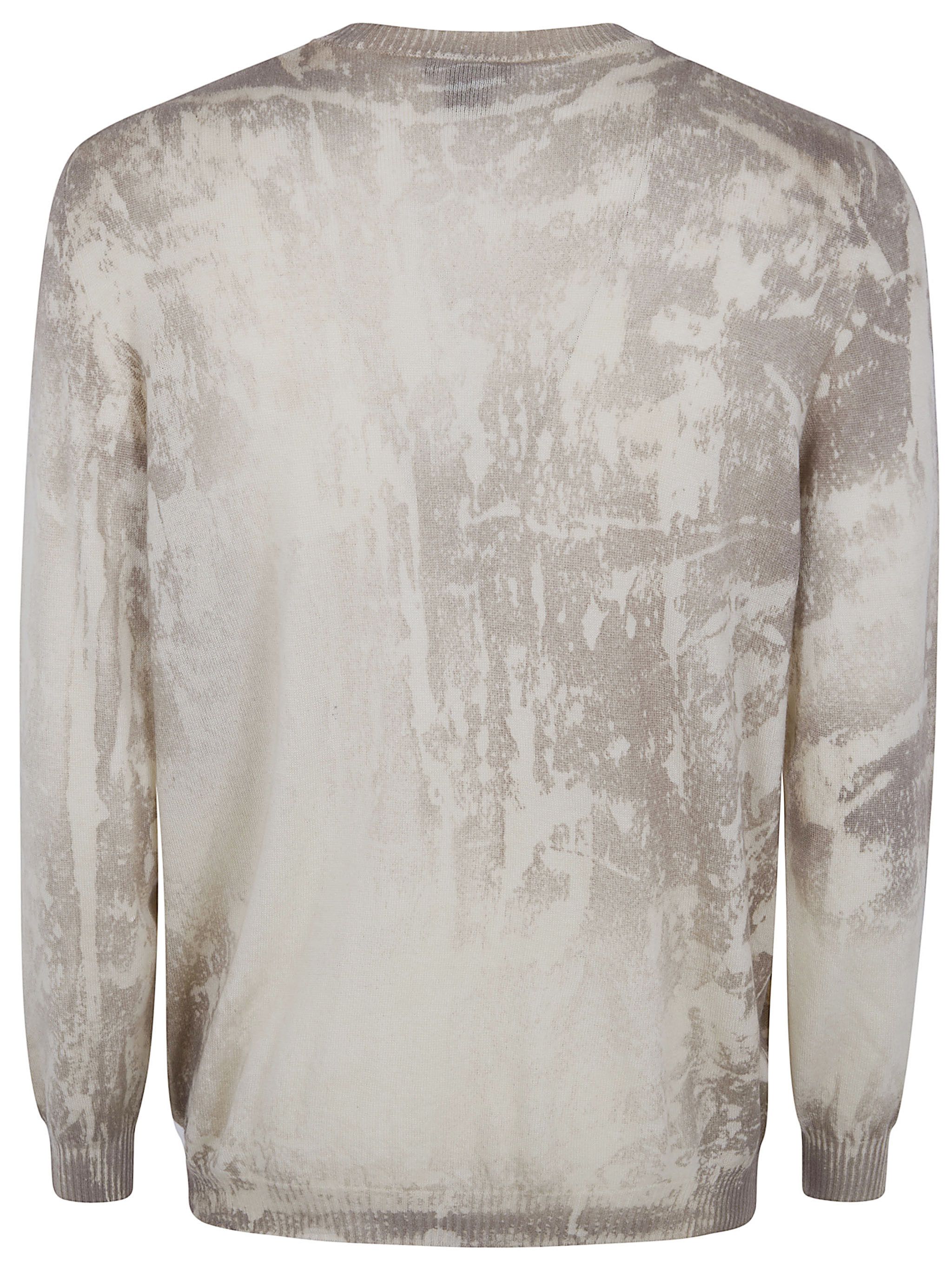 Avant Toi "SHELLEY" MARBLE EFFECT LIGHT CASHMERE REVERSIBLE ROUNDNECK PULLOVER Size US XL / EU 56 / 4 - 2 Thumbnail