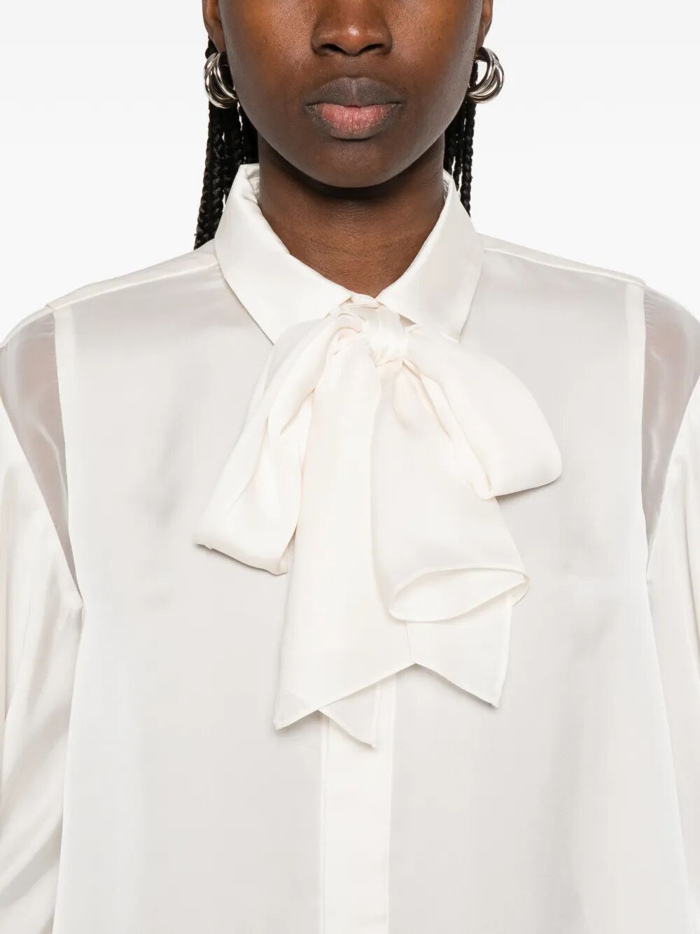 Sacai SATIN X CHIFFON SHIRT Size M / US 6-8 / IT 42-44 - 6 Thumbnail