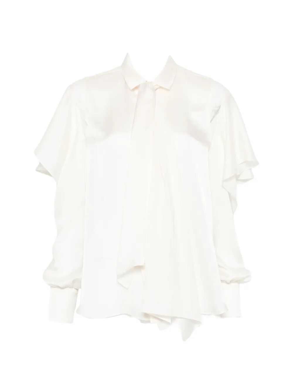 Sacai SATIN X CHIFFON SHIRT Size L / US 10 / IT 46 - 4 Thumbnail