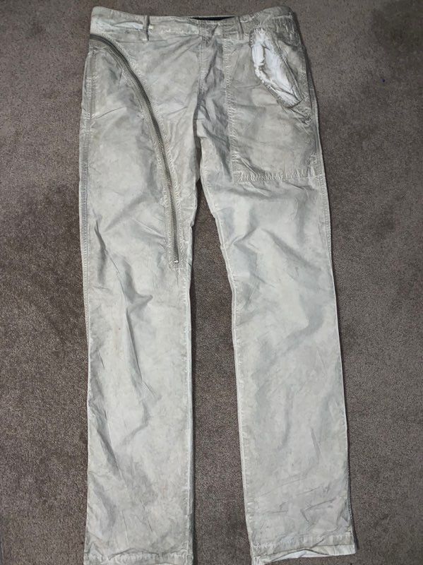 Rick Owens SS09 Rick Owens DRKSHDW Aircut Dirty Poplin Zipper Pants Size US 30 / EU 46 - 1 Thumbnail