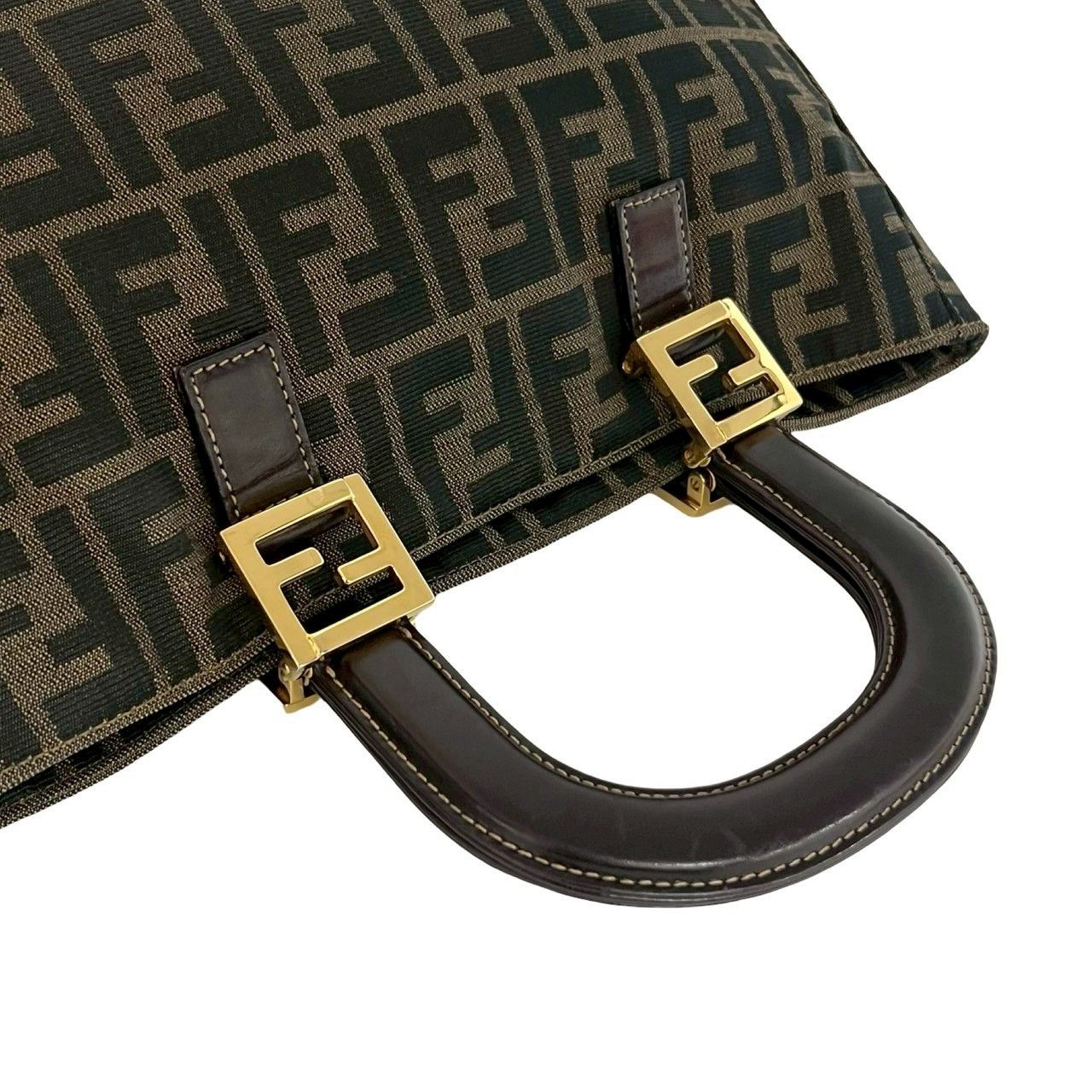 Fendi Fendi Fendi Zucca Canvas Leather Handbag Textile Handbag DUTY FREE for USA Size ONE SIZE - 5 Thumbnail