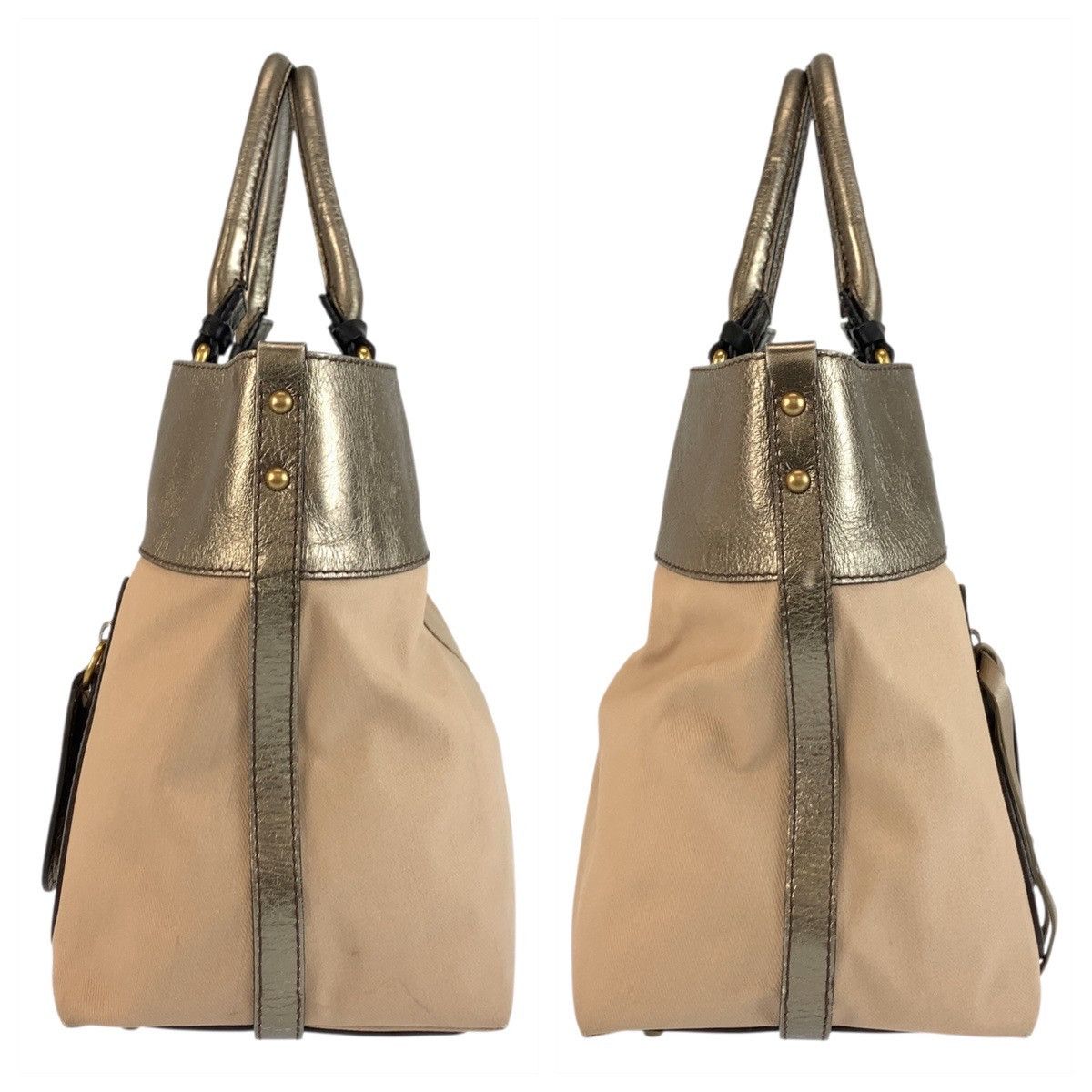 Chloe Chloe Chloe Canvas Leather Tote Bag Textile Tote Bag DUTY FREE for USA Size ONE SIZE - 8 Thumbnail