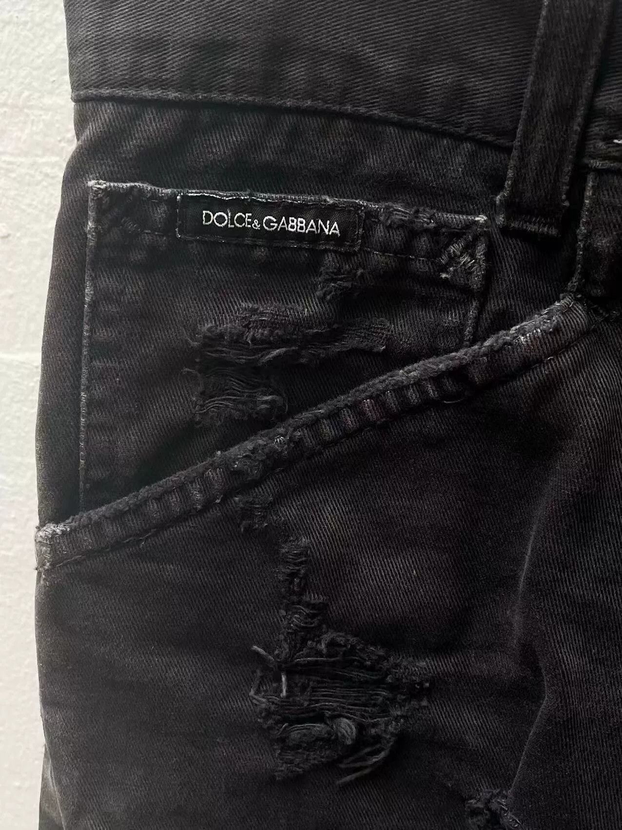 Dolce & Gabbana Dolce & Gabbana Distressed Black Jeans Size 28" / US 6 / IT 42 - 2 Thumbnail