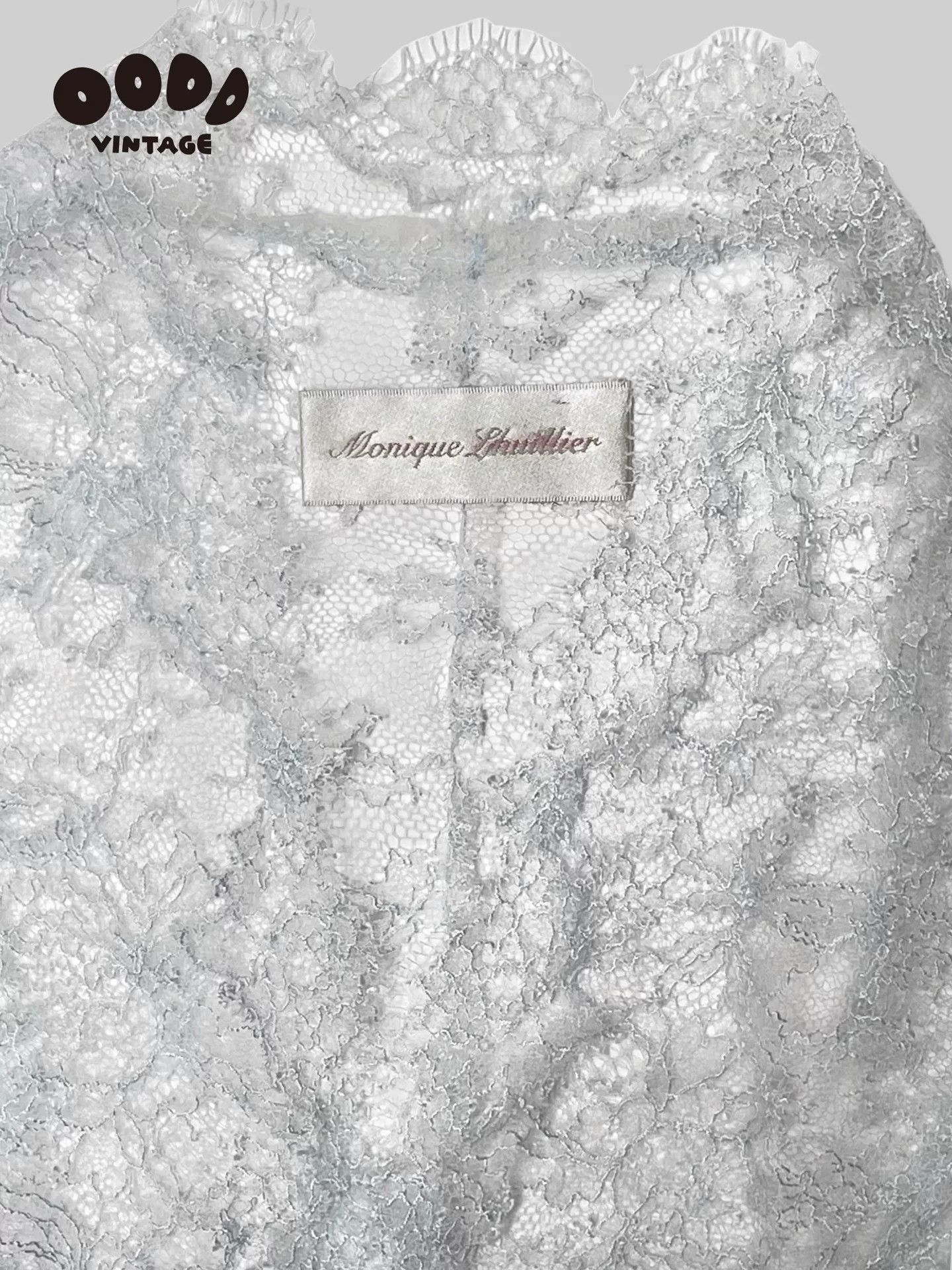 Monique Lhuillier White Lace Fringe Vest Top Size S / US 4 / IT 40 - 3 Thumbnail