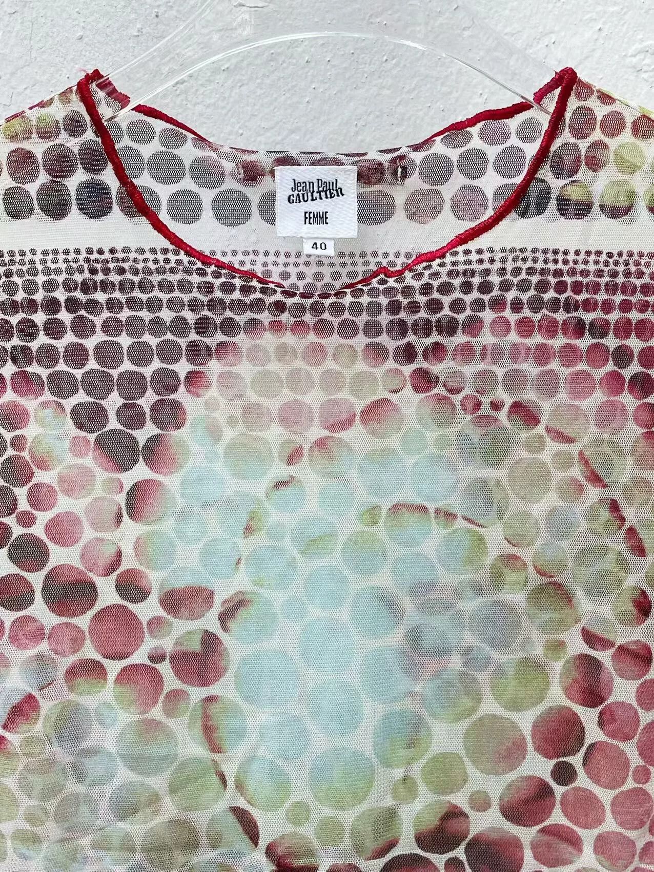 Jean Paul Gaultier Jean Paul Gaultier Psychedelic Dot Mesh Tee Size S / US 4 / IT 40 - 2 Thumbnail