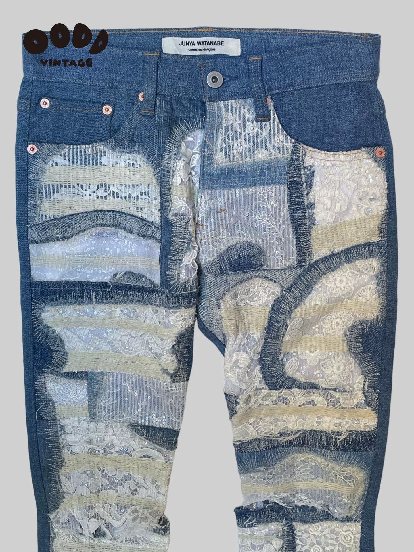 Junya Watanabe Junya Watanabe Lace Patchwork Jeans Size 28" / US 6 / IT 42 - 3 Thumbnail