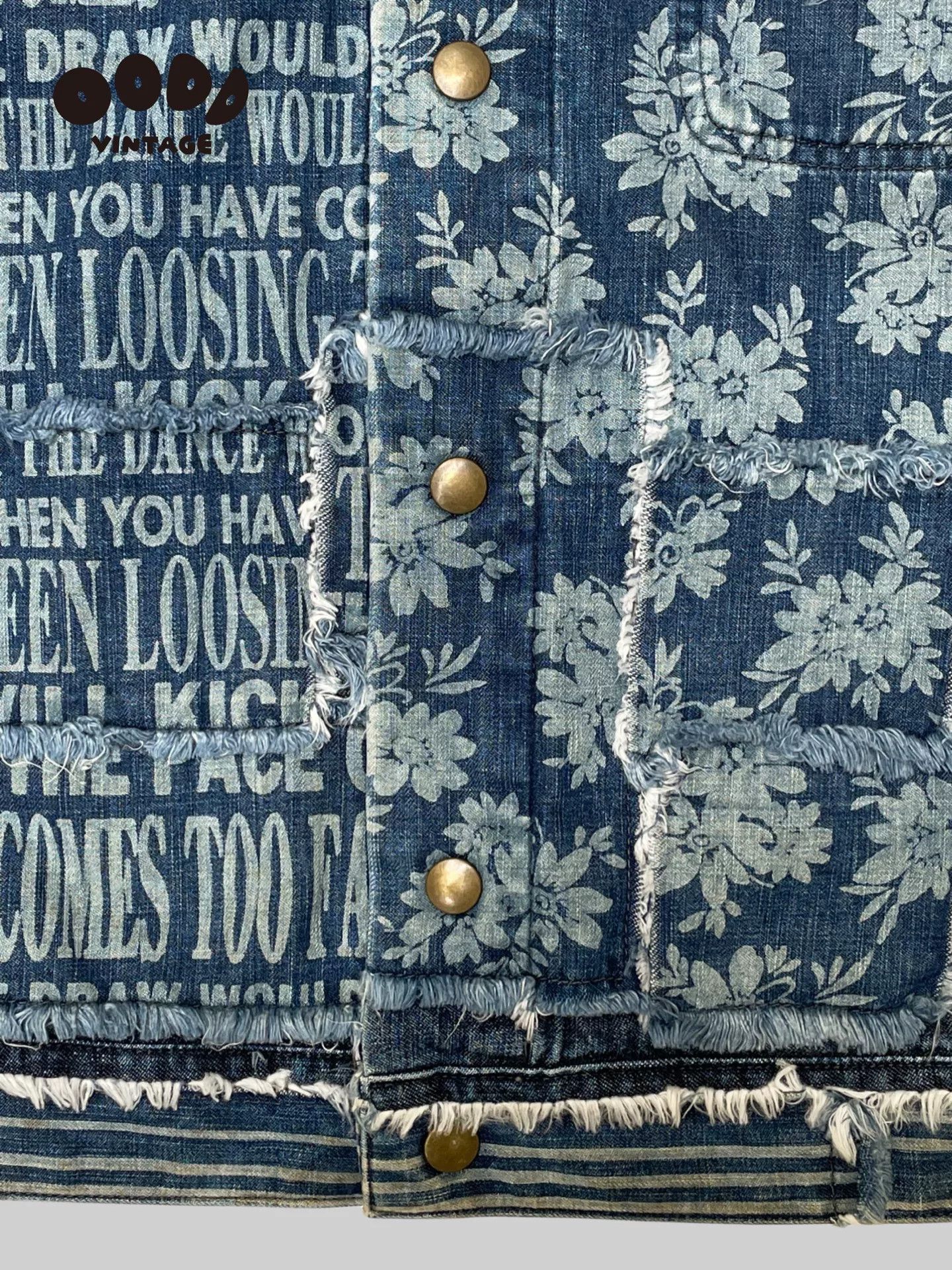 TALKING ABOUT THE ABSTRACTION Destructed Patchwork Denim Vest Size US M / EU 48-50 / 2 - 6 Thumbnail