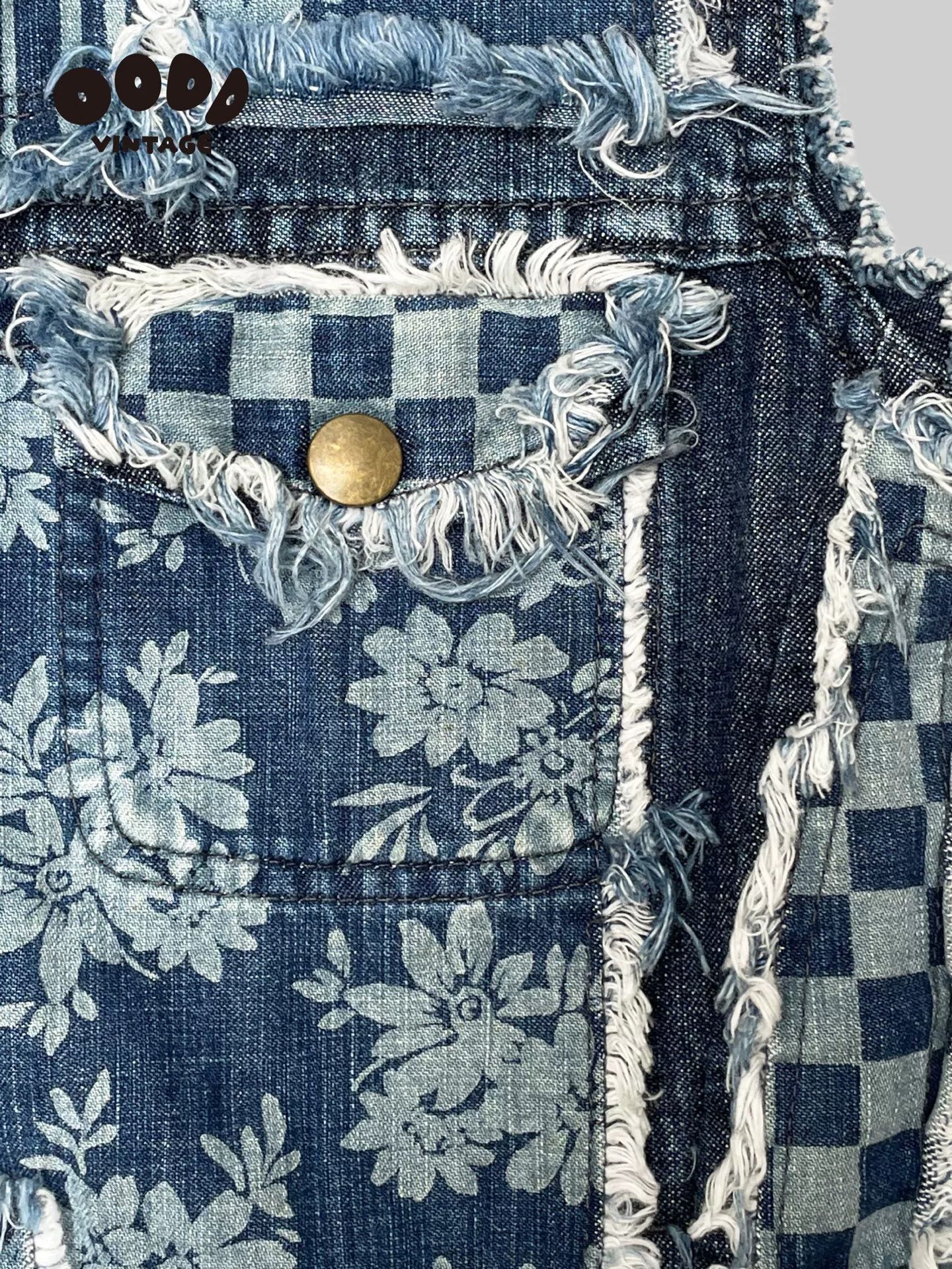 TALKING ABOUT THE ABSTRACTION Destructed Patchwork Denim Vest Size US M / EU 48-50 / 2 - 5 Thumbnail