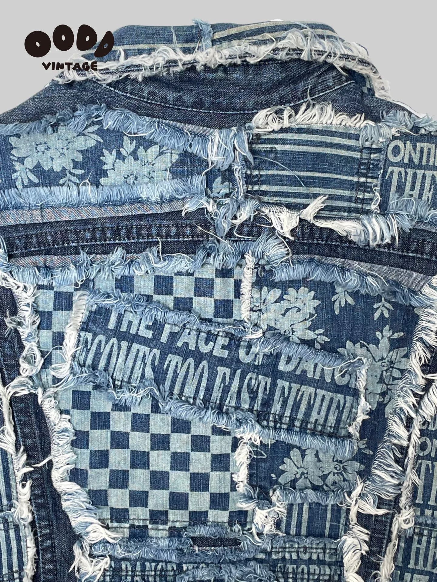 TALKING ABOUT THE ABSTRACTION Destructed Patchwork Denim Vest Size US M / EU 48-50 / 2 - 7 Thumbnail