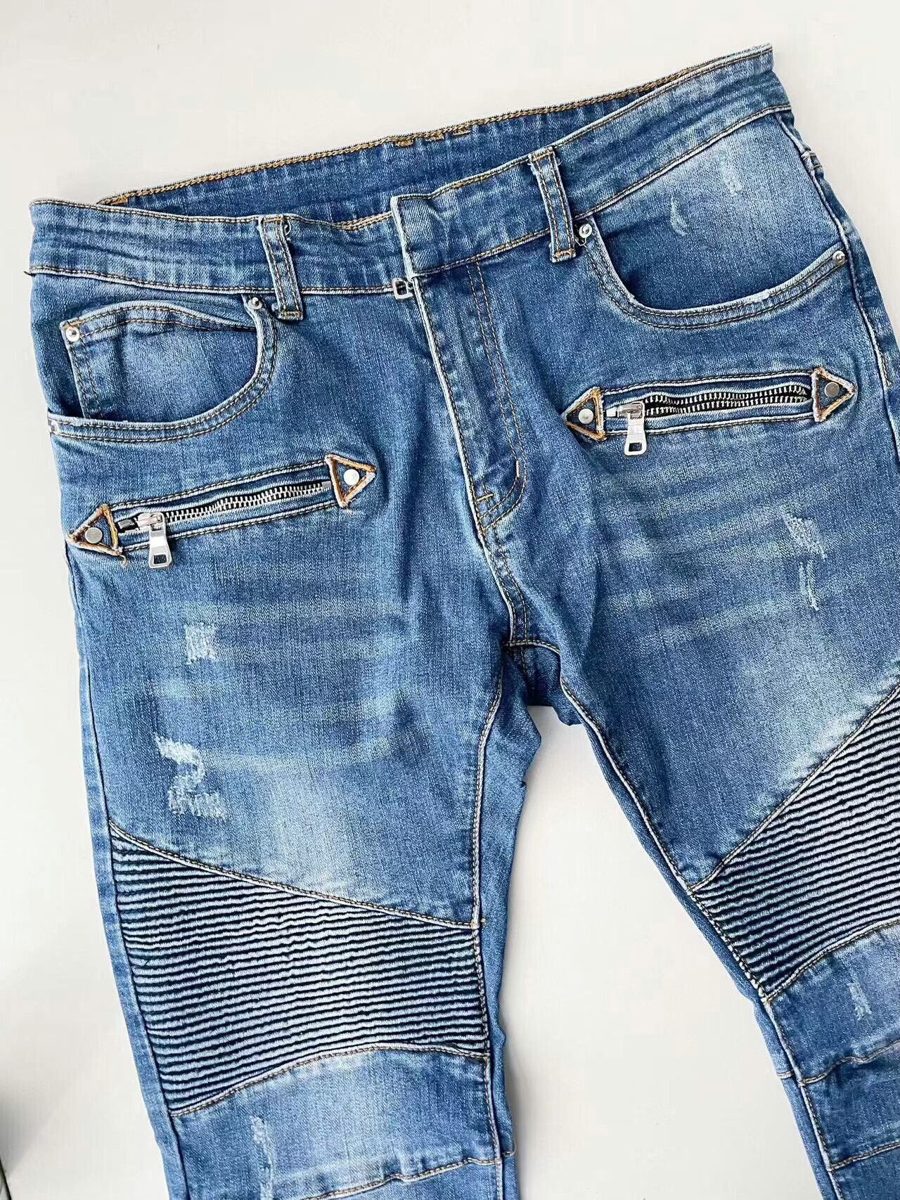 Balmain Balmain Distressed Motorcycle Denim Pants Size US 32 / EU 48 - 3 Thumbnail