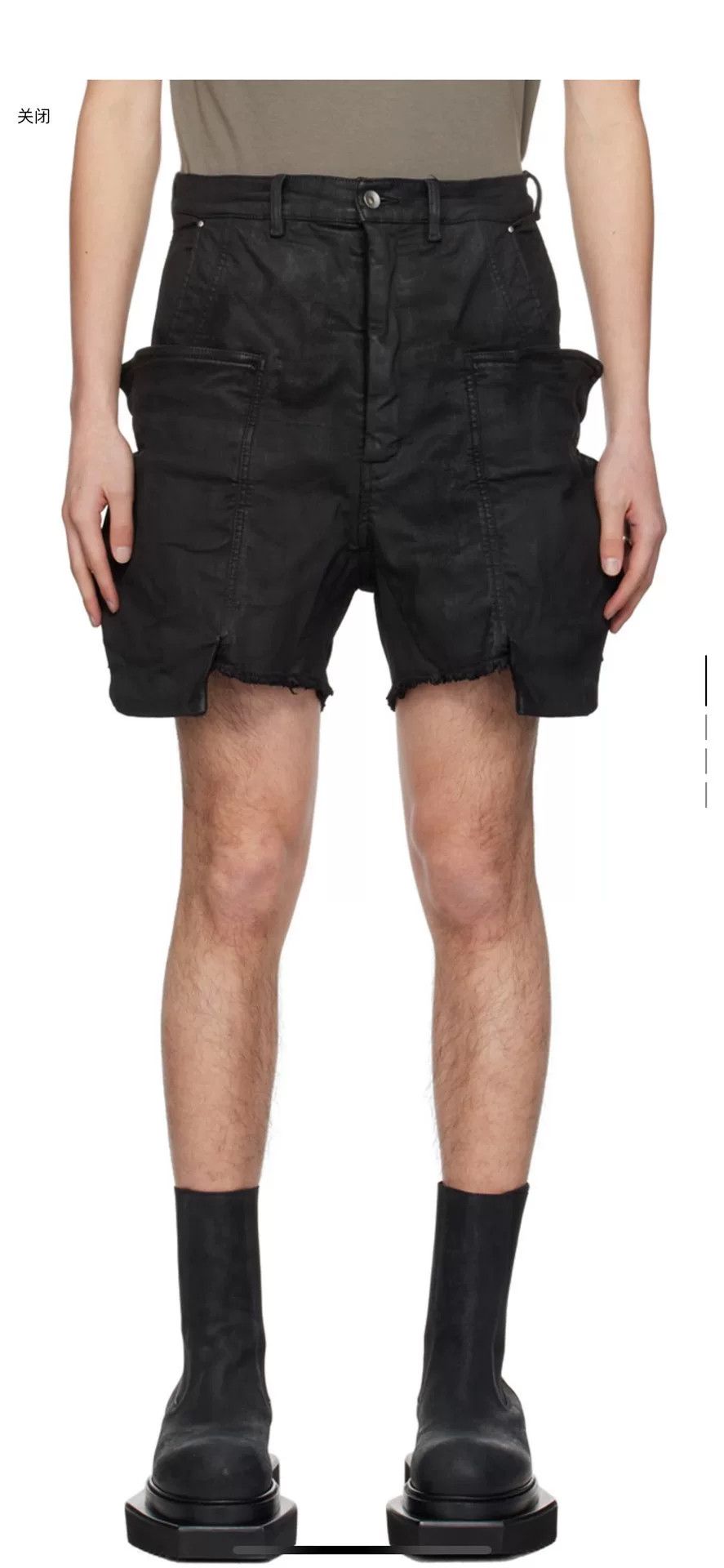 Rick Owens Rick Owens Stefan Cargo Denim Shorts Black Size US 31 - 3 Thumbnail