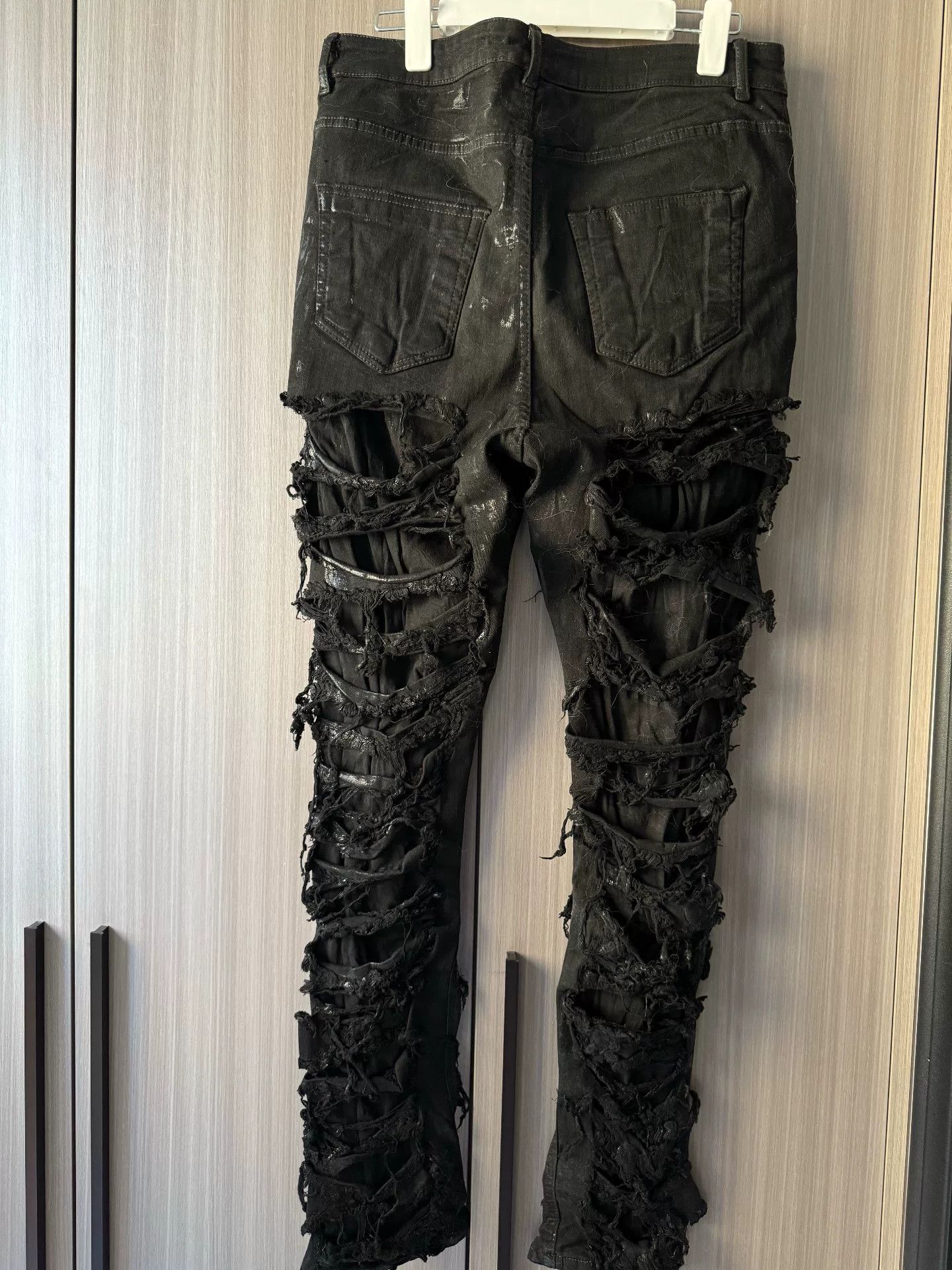 Rick Owens Drkshdw Rick Owens Drkshdw Black Distressed Jeans Size US 31 - 3 Thumbnail
