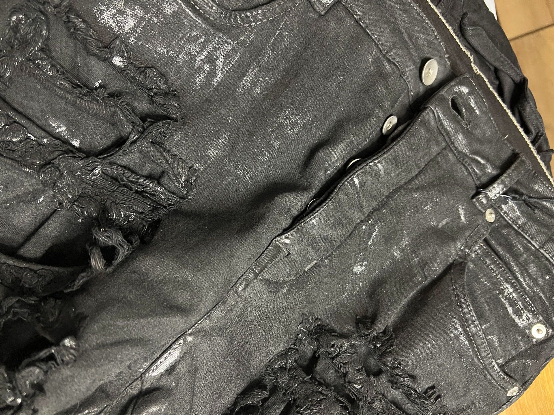 Rick Owens Drkshdw Rick Owens Drkshdw Black Distressed Jeans Size US 31 - 7 Thumbnail