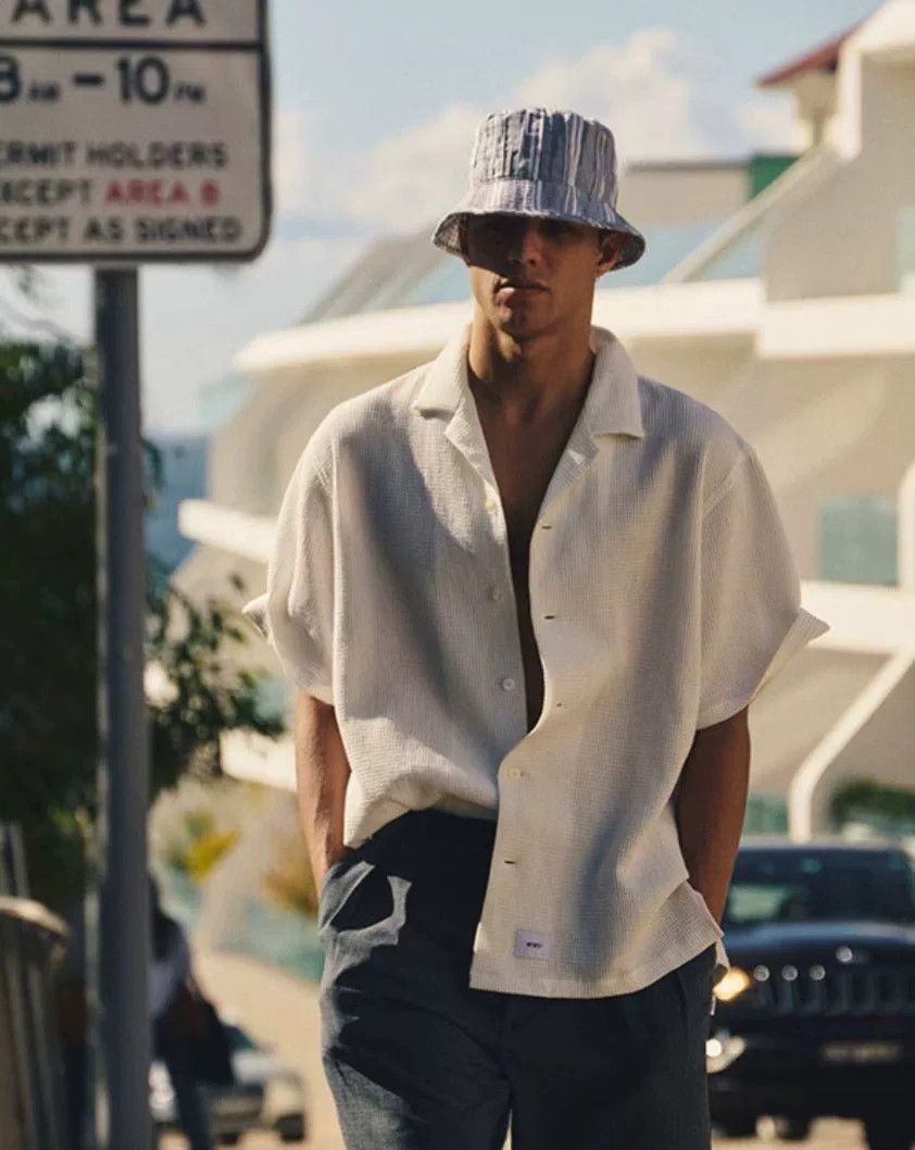 Wtaps White Waffles Cotton Shirt by WTAPS Size L / US 10 / IT 46 - 2 Thumbnail