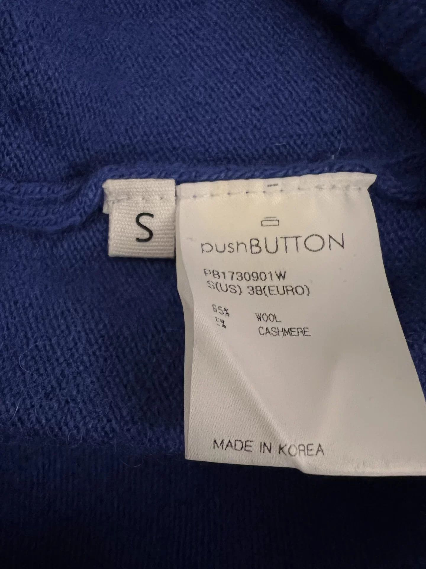 pushBUTTON Comfortable Blue Wool-Cashmere Sweater Size S / US 4 / IT 40 - 4 Thumbnail