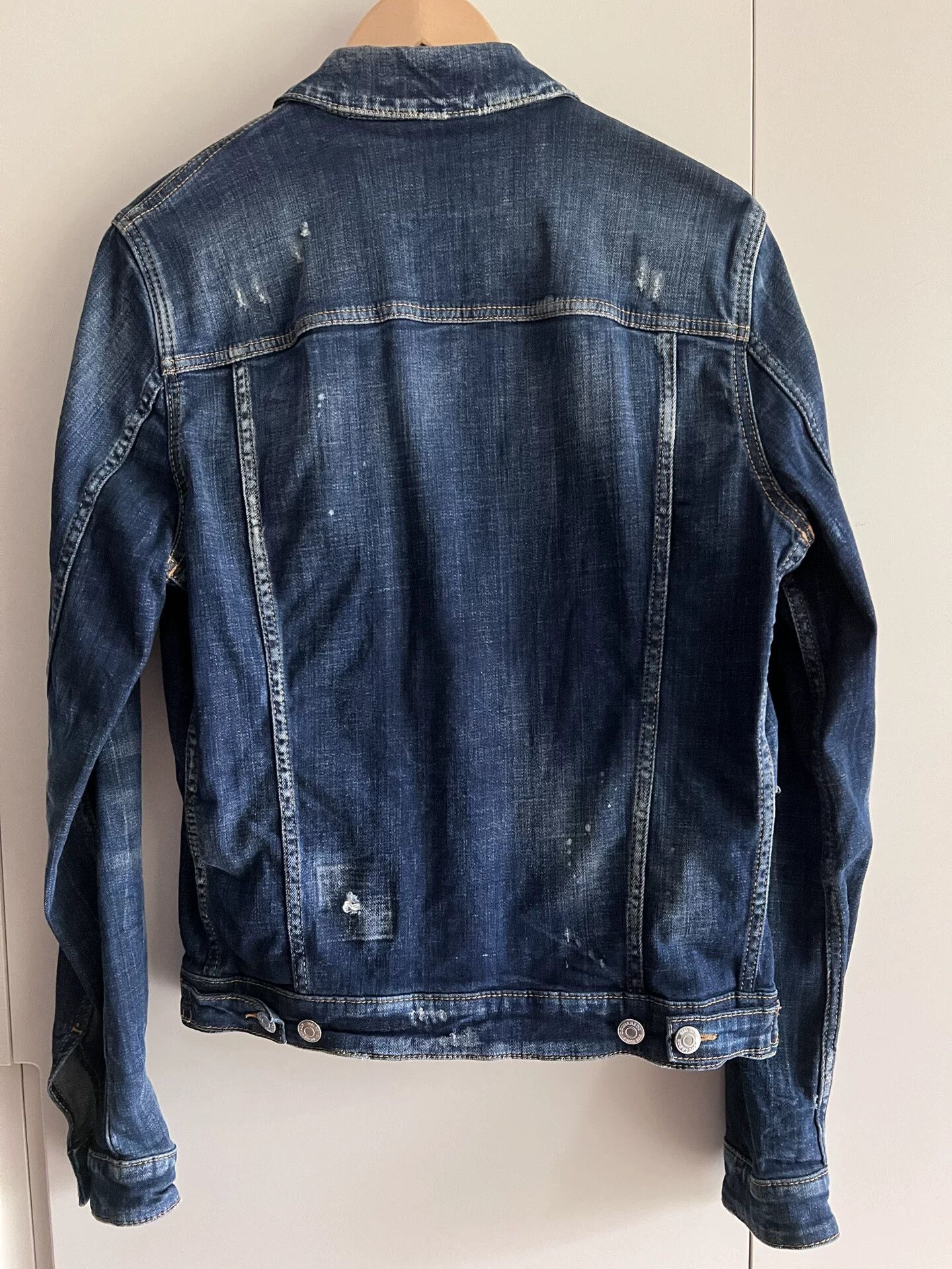 Dsquared2 Dsquared2 Men's Distressed Denim Jacket Size US S / EU 44-46 / 1 - 4 Thumbnail