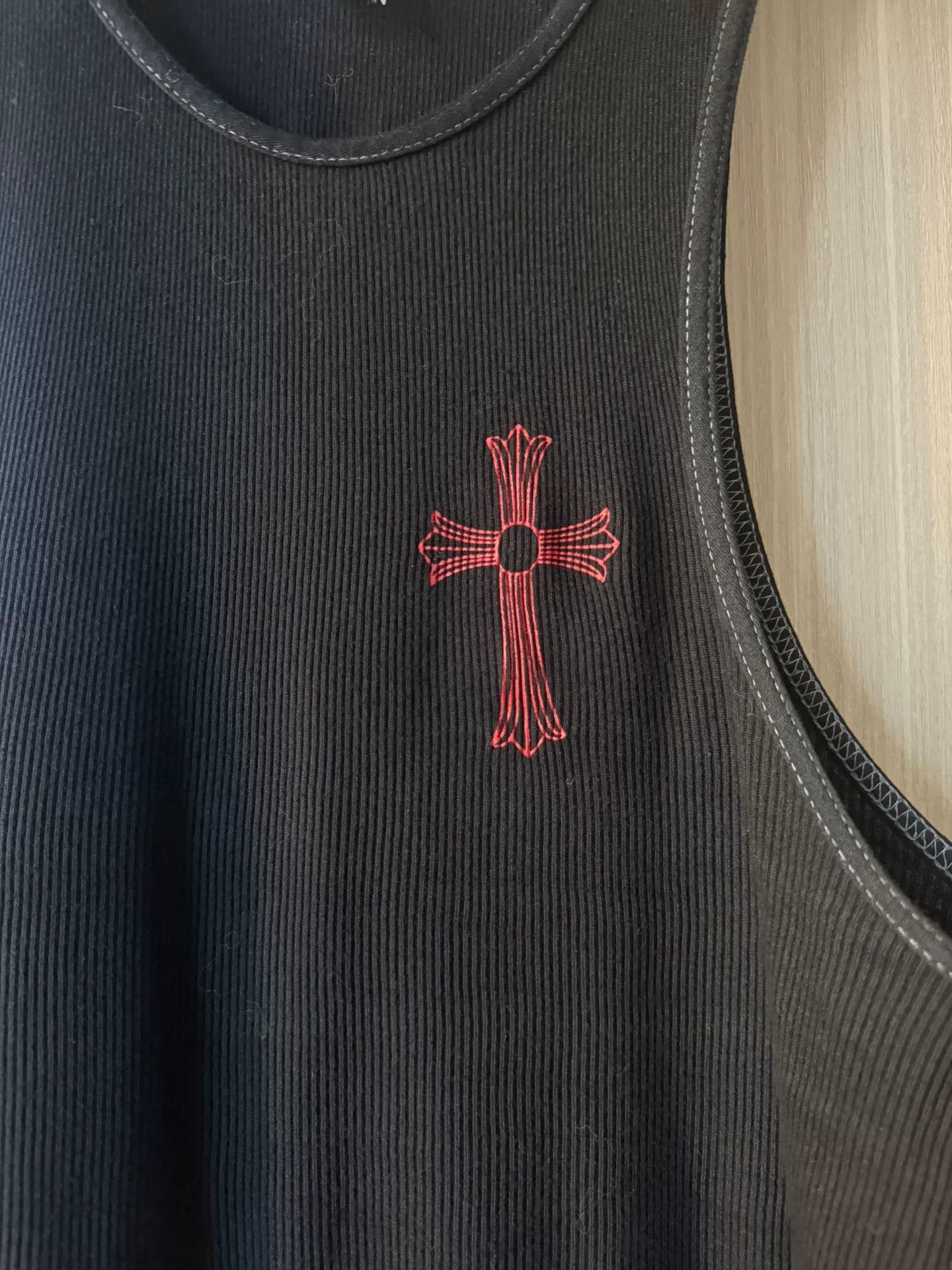Chrome Hearts Chrome Hearts Black Red Cross Tank Top Size US XL / EU 56 / 4 - 4 Thumbnail