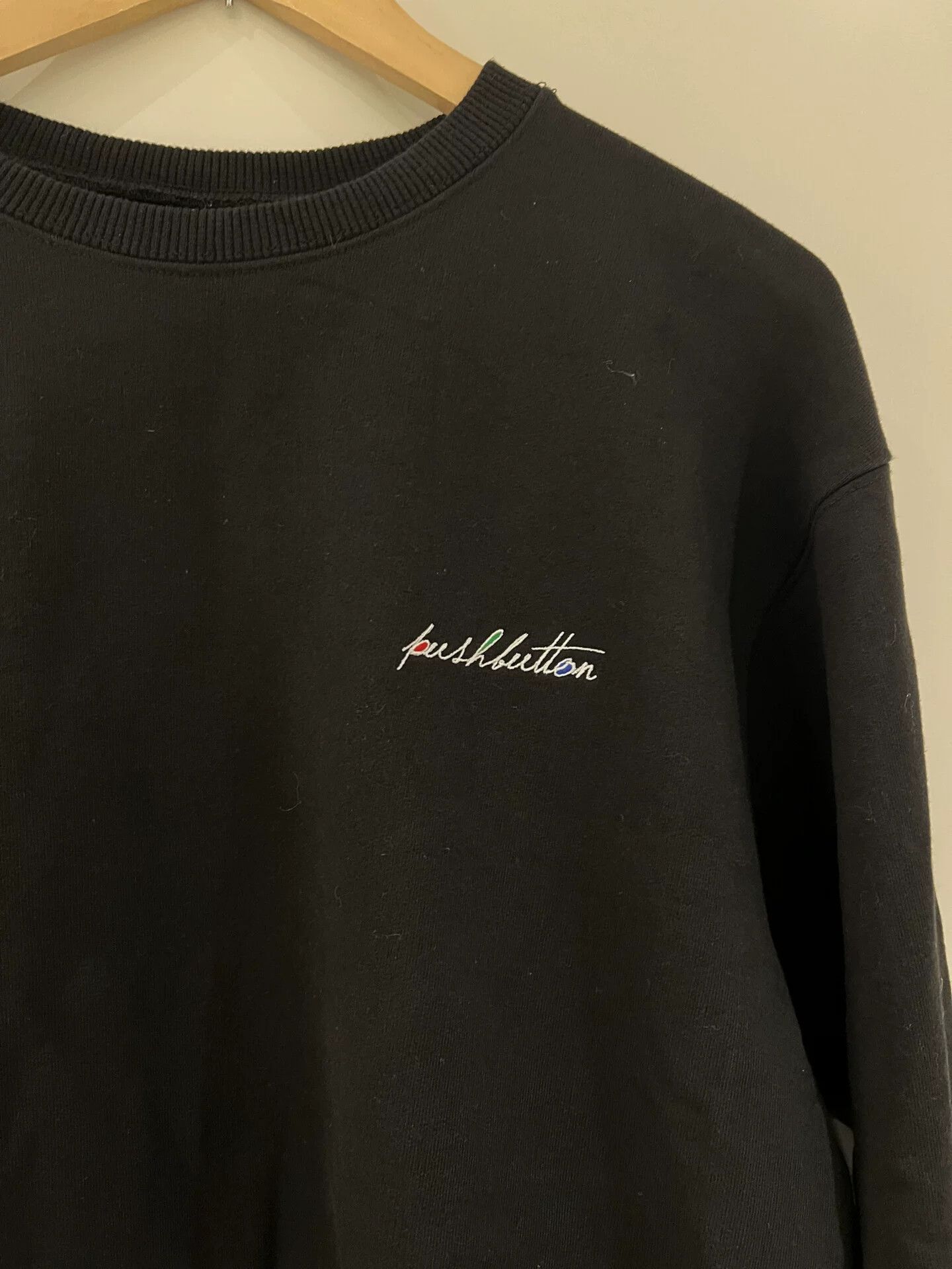 pushBUTTON Black Oversized Women's Sweatshirt by pushBUTTON Size M / US 6-8 / IT 42-44 - 2 Thumbnail
