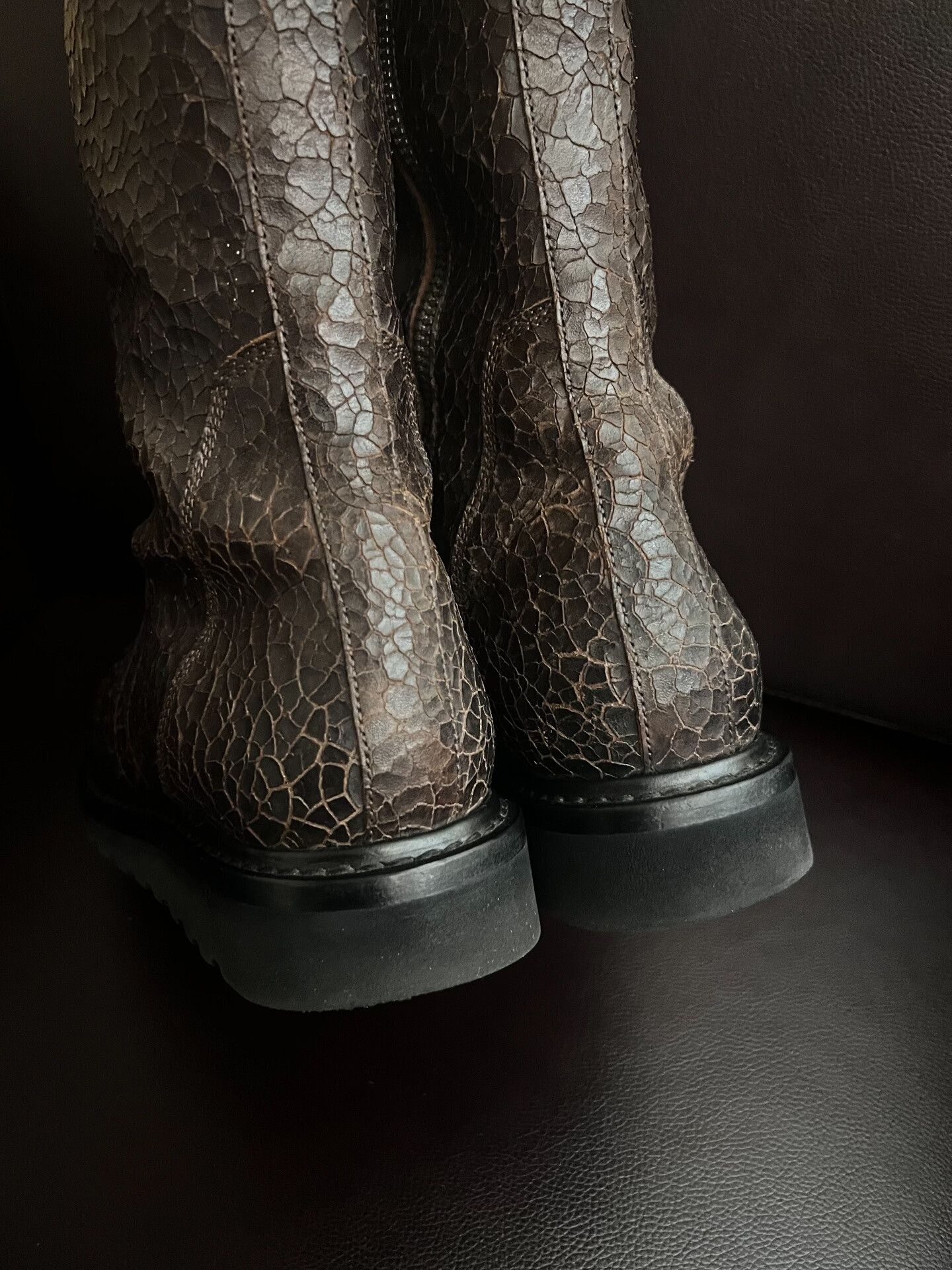 Rick Owens Rick Owens Cracked Leather Military Boots Size US 7 / EU 40 - 4 Thumbnail