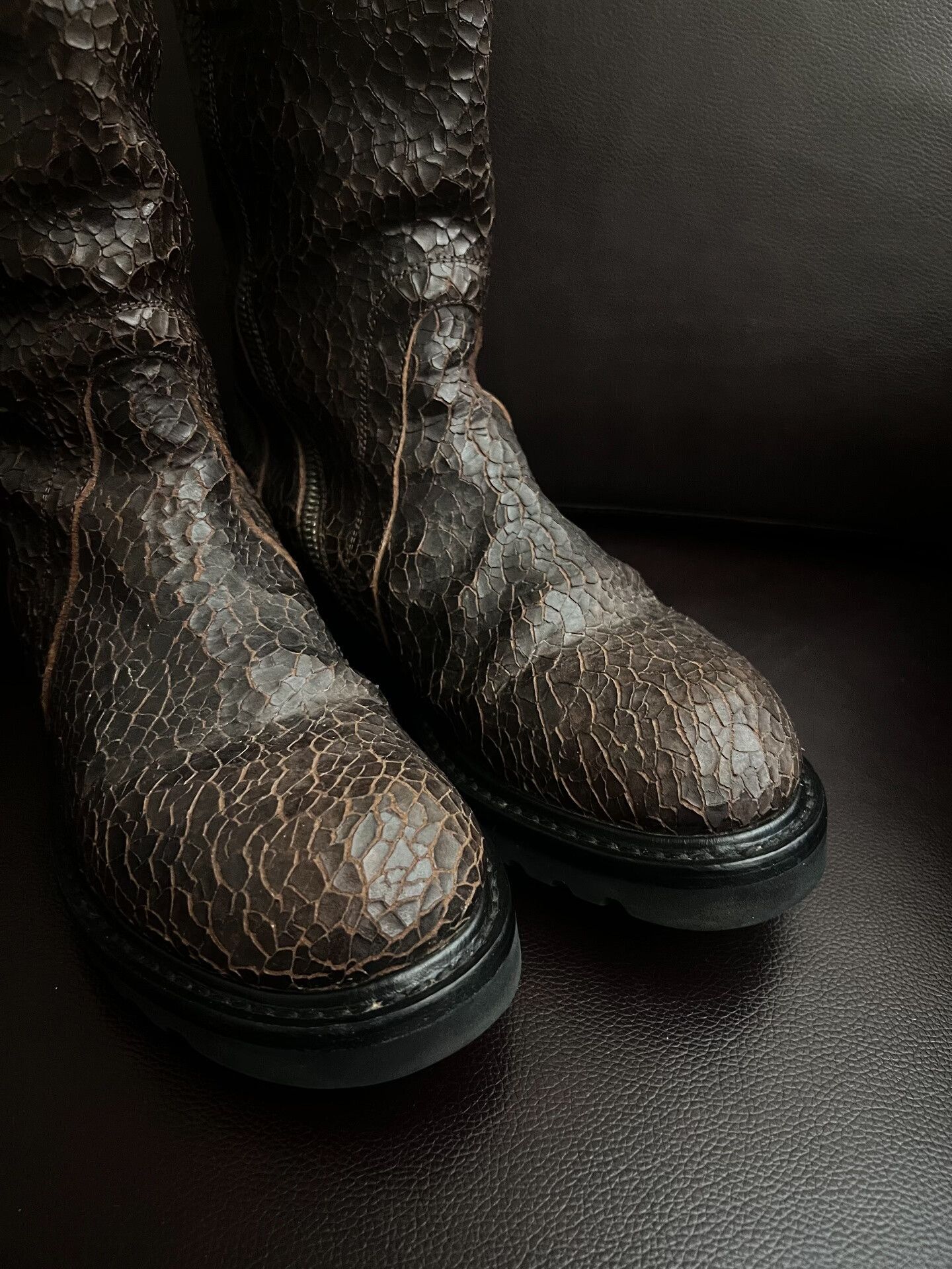Rick Owens Rick Owens Cracked Leather Military Boots Size US 7 / EU 40 - 3 Thumbnail