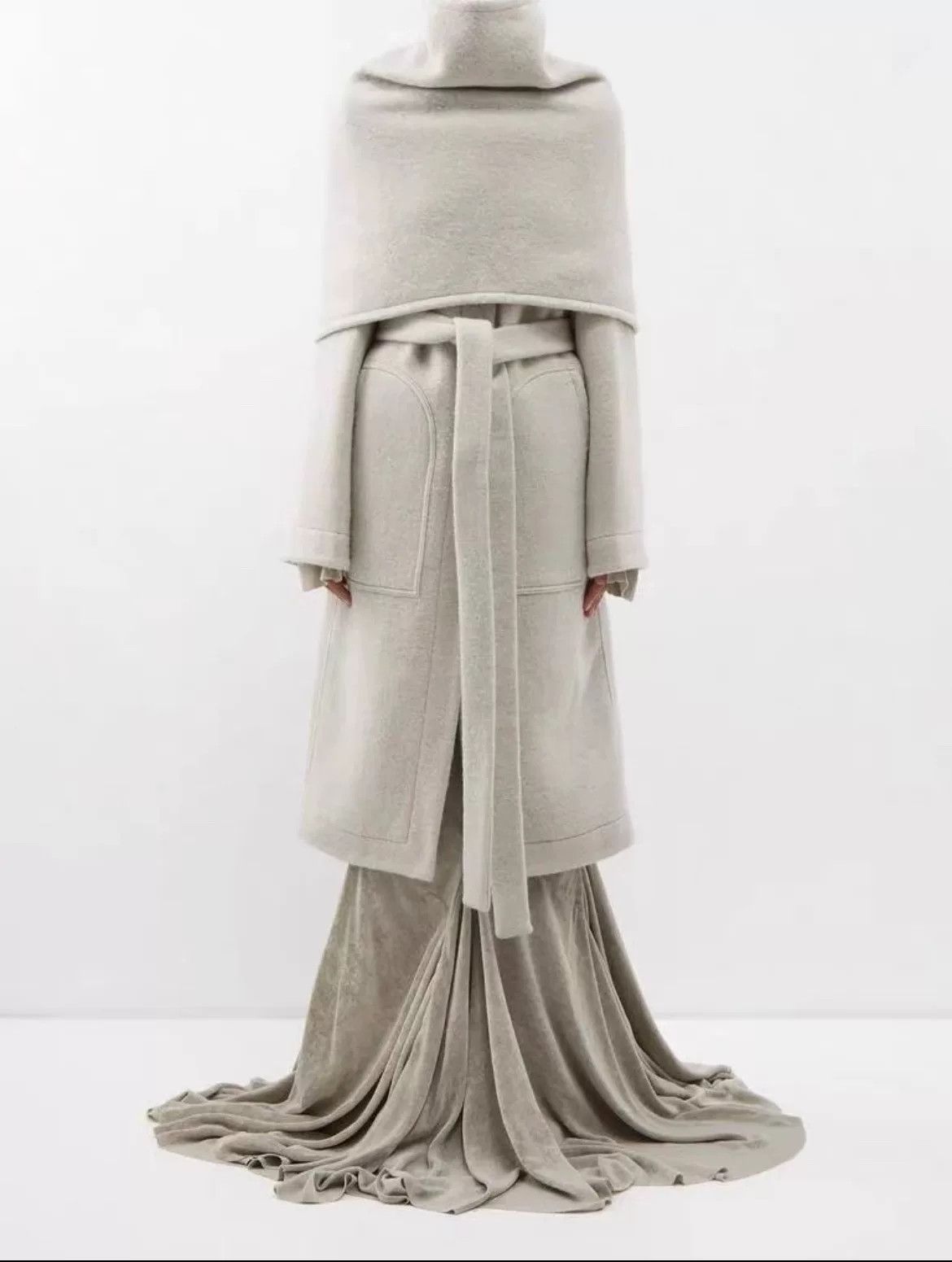 Rick Owens Rick Owens Dark Avant-Garde Wool Coat Size S / US 4 / IT 40 - 2 Thumbnail