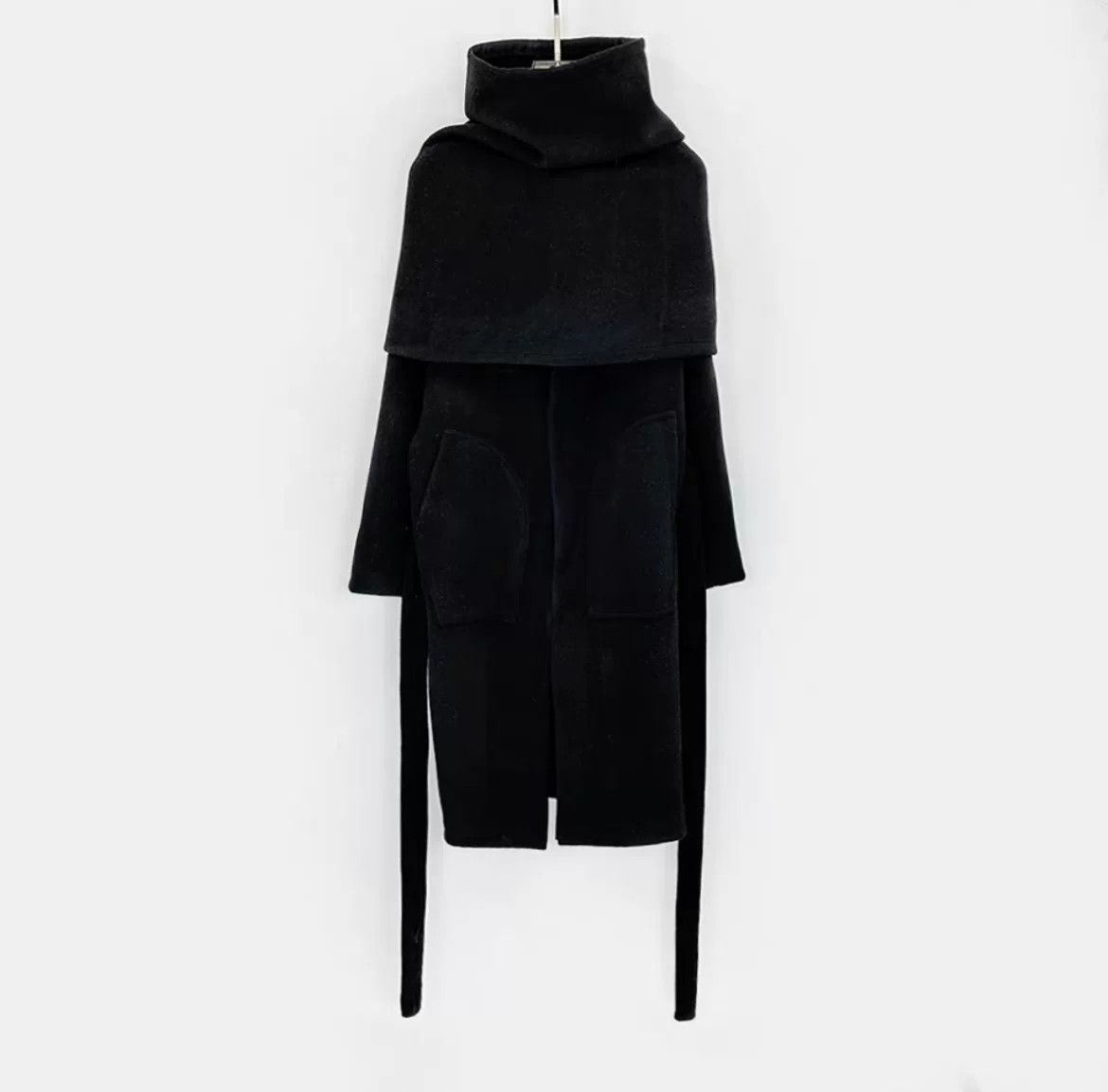 Rick Owens Rick Owens Dark Avant-Garde Wool Coat Size S / US 4 / IT 40 - 6 Thumbnail