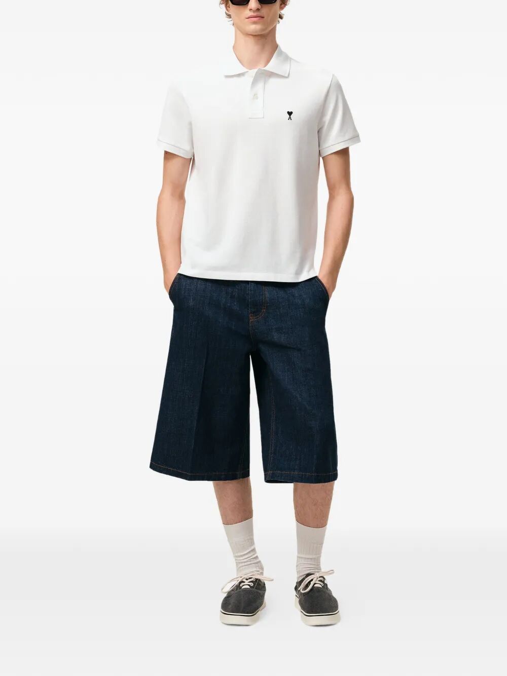 AMI CONTRASTED "AMI DE COEUR" POLO SHIRT Size US S / EU 44-46 / 1 - 4 Thumbnail