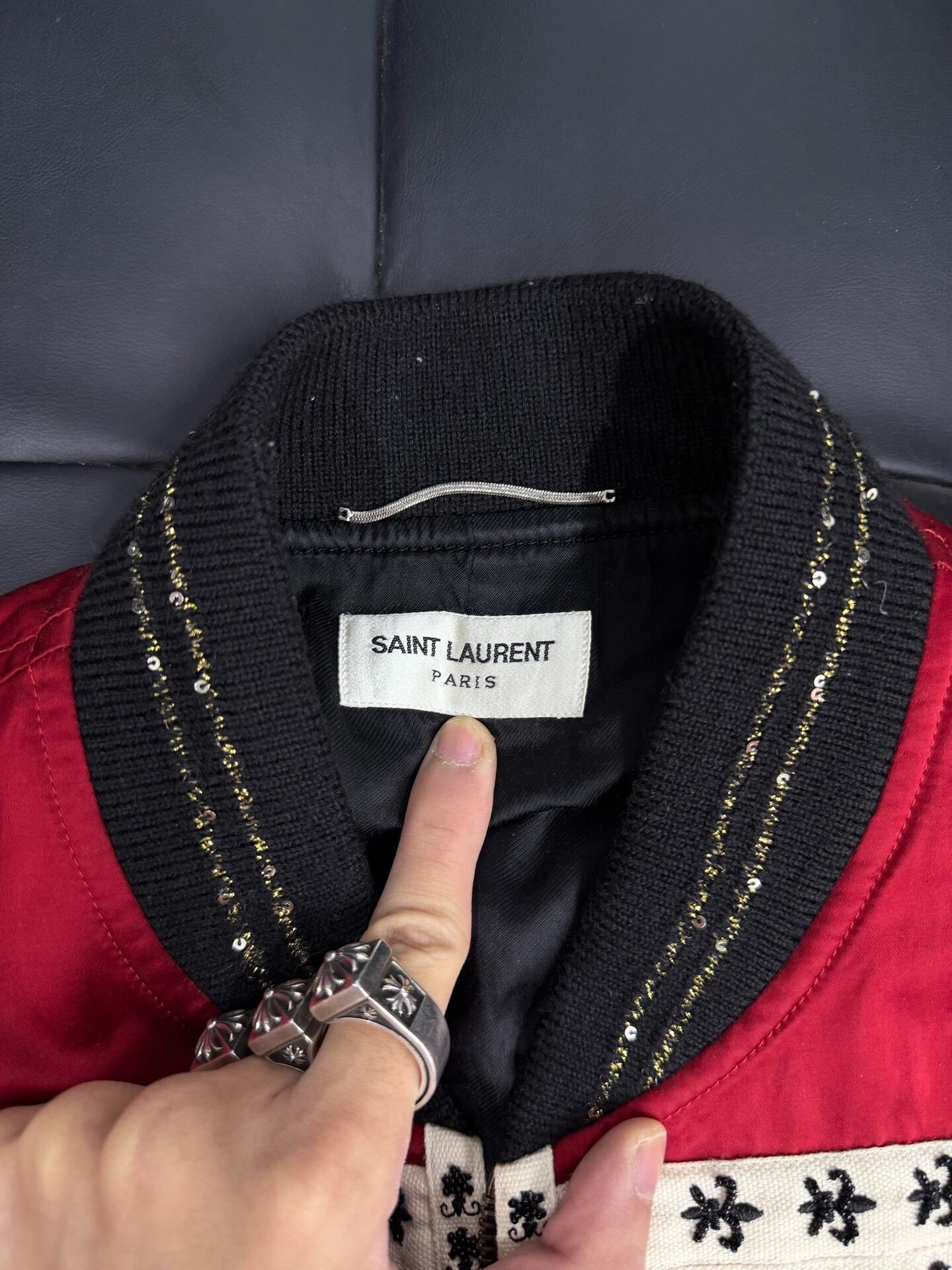 Saint Laurent Paris Saint Laurent Red Pilot Jacket Size US L / EU 52-54 / 3 - 2 Thumbnail