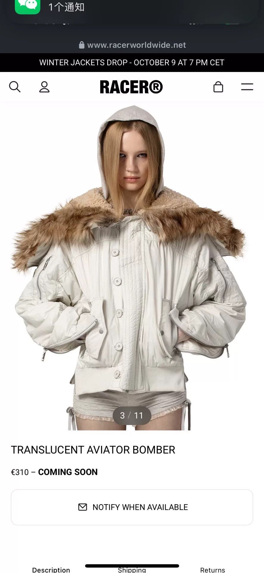 Racer Worldwide Racer Worldwide N2B Jacket L Size Size US L / EU 52-54 / 3 - 5 Thumbnail