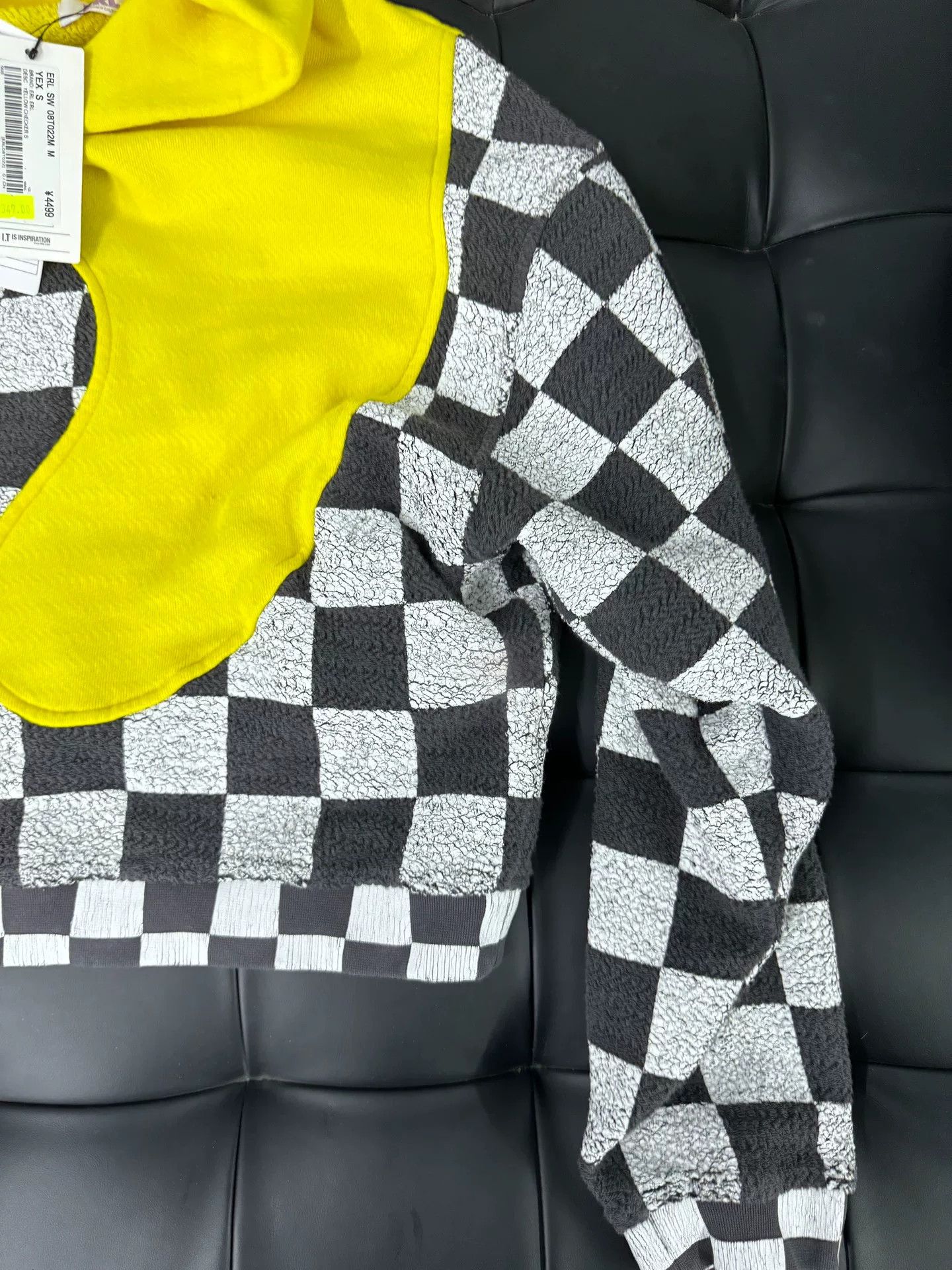 ERL ERL Yellow Checkerboard Hooded Sweatshirt Size US S / EU 44-46 / 1 - 5 Thumbnail