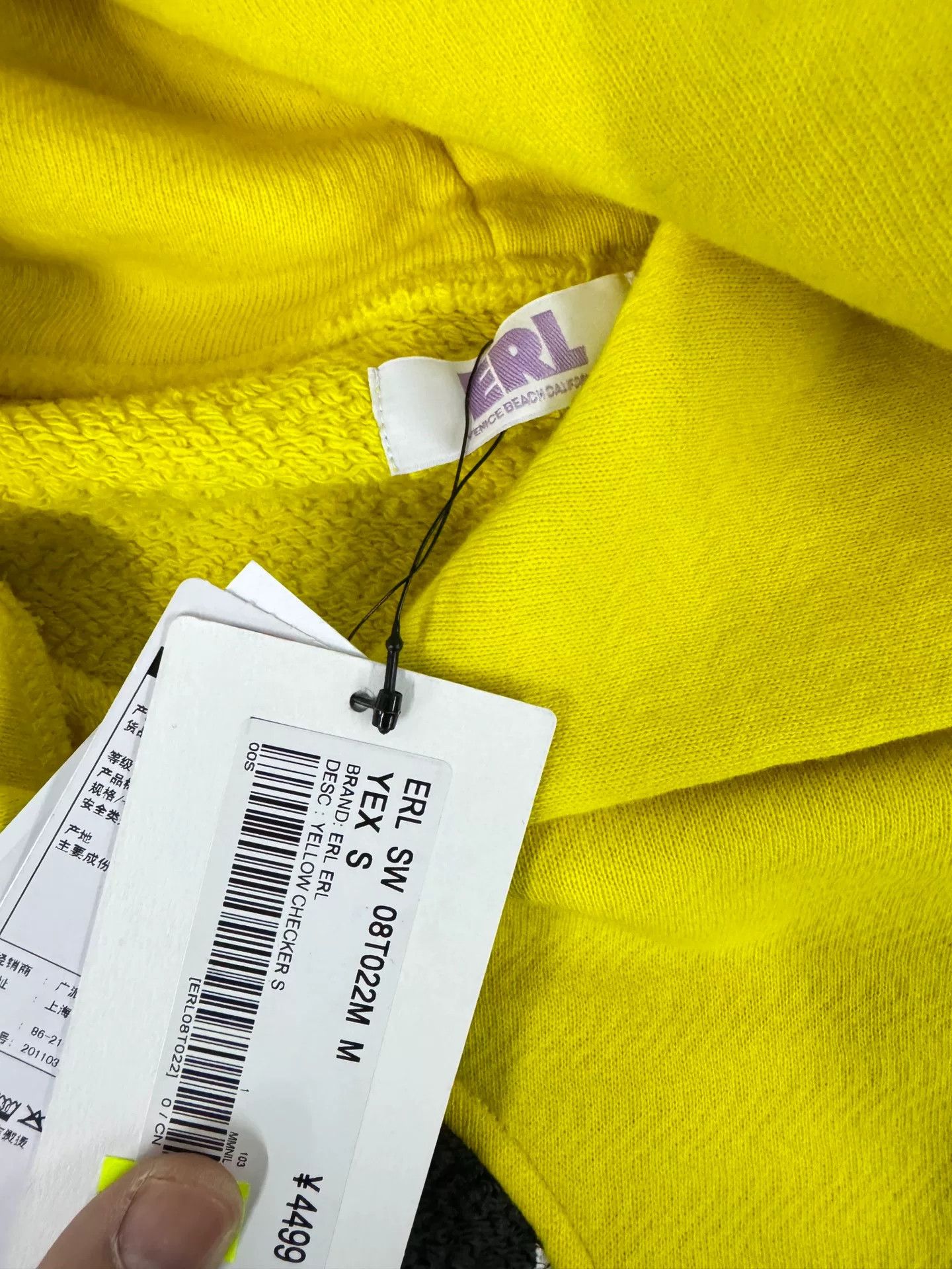 ERL ERL Yellow Checkerboard Hooded Sweatshirt Size US S / EU 44-46 / 1 - 4 Thumbnail