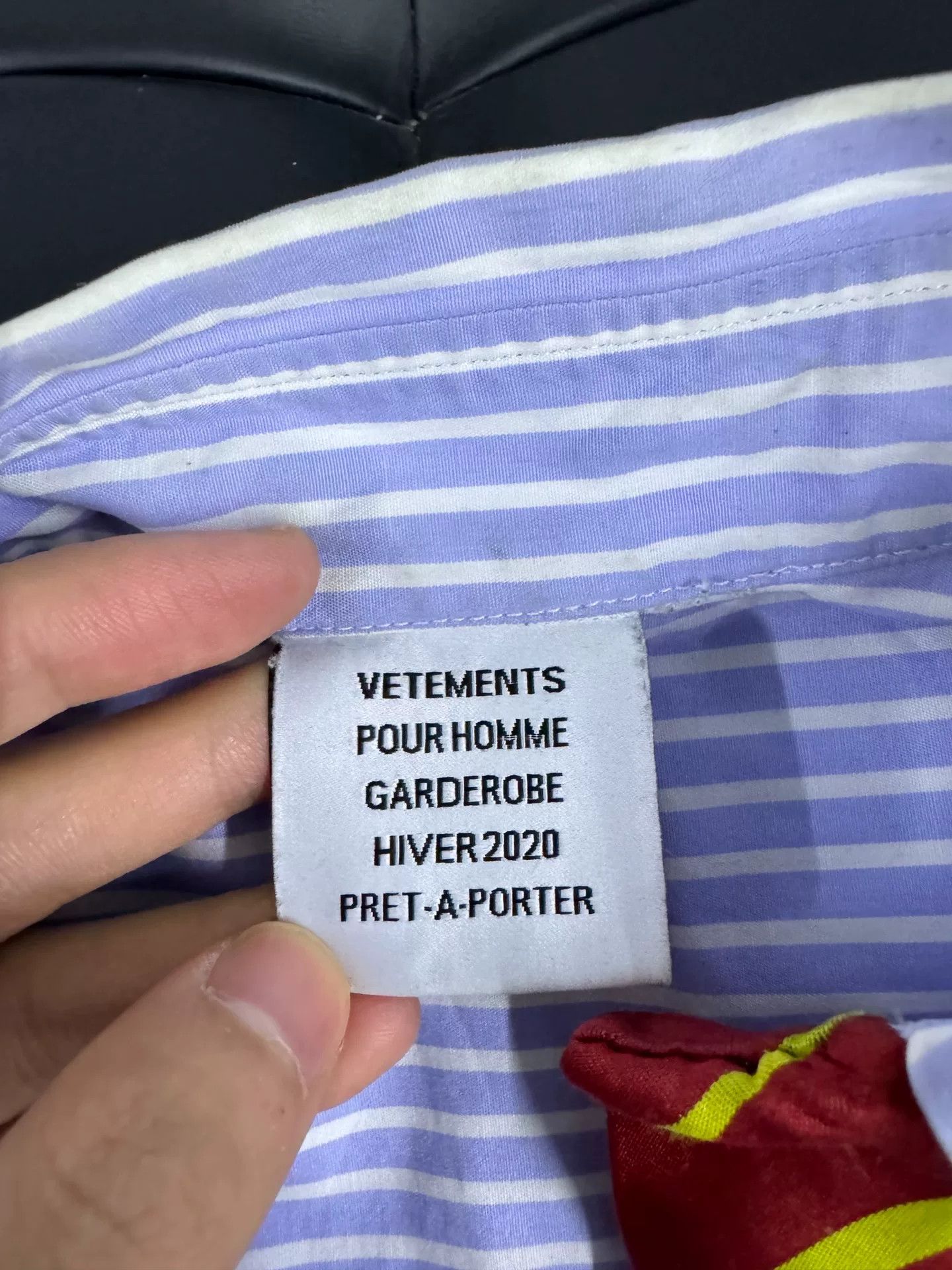 Vetements Vetements Striped Shirt with Tie Detail Size US XS / EU 42 / 0 - 5 Thumbnail