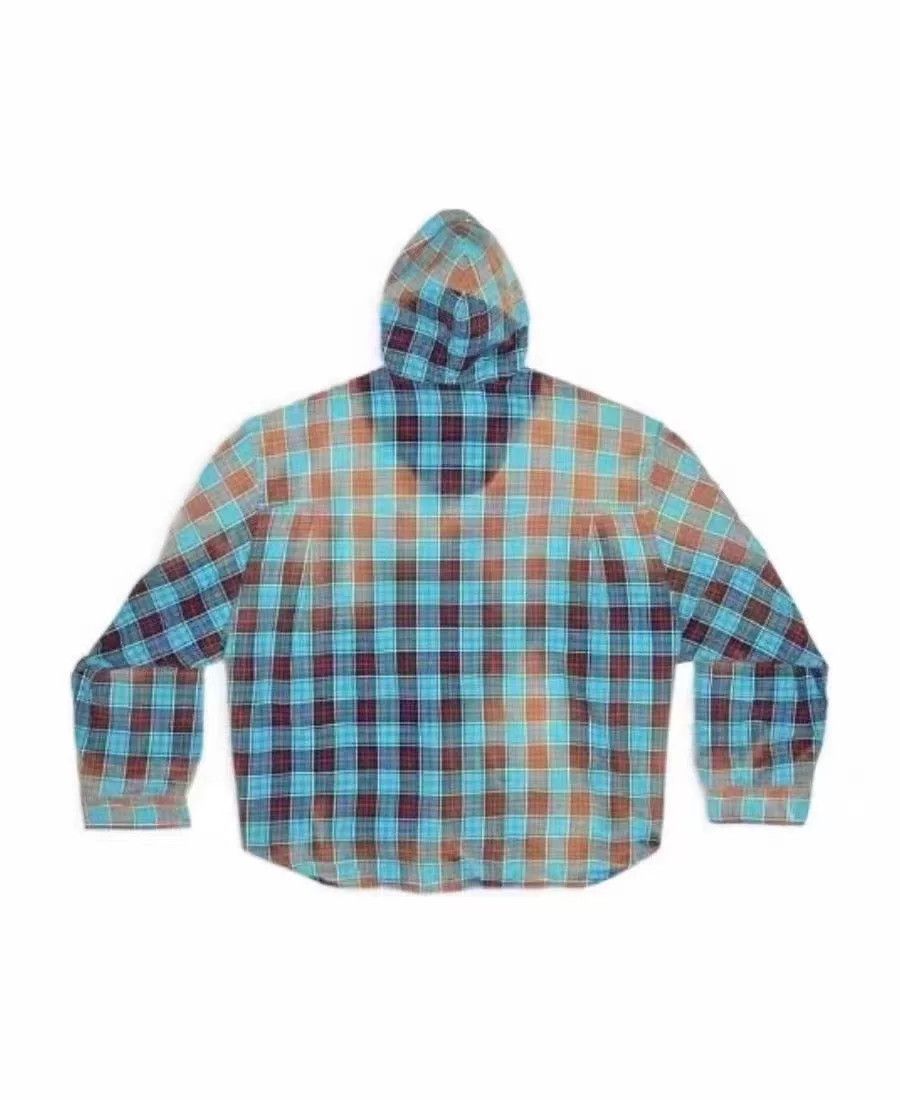 Balenciaga Balenciaga Blue Gradient Checkered Jacket Size XXS / US 00 / IT 34 - 2 Thumbnail