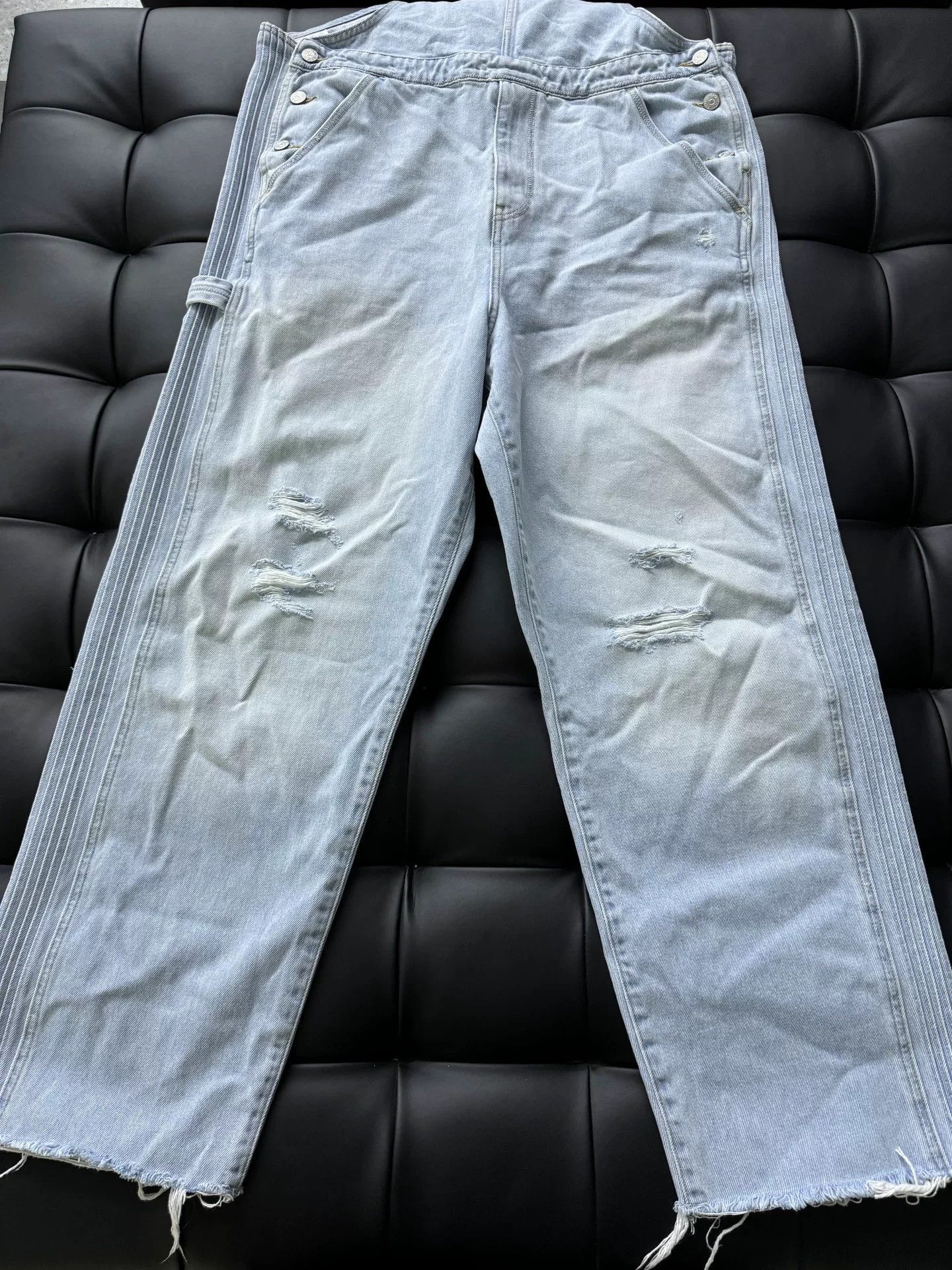 ERL ERL Denim Overalls with Distressed Detail Size US 26 / EU 42 - 4 Thumbnail