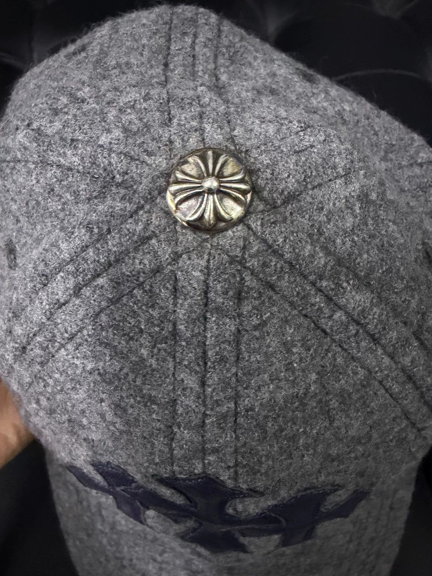 Chrome Hearts Chrome Hearts Cashmere Cross Baseball Hat Size ONE SIZE - 2 Thumbnail