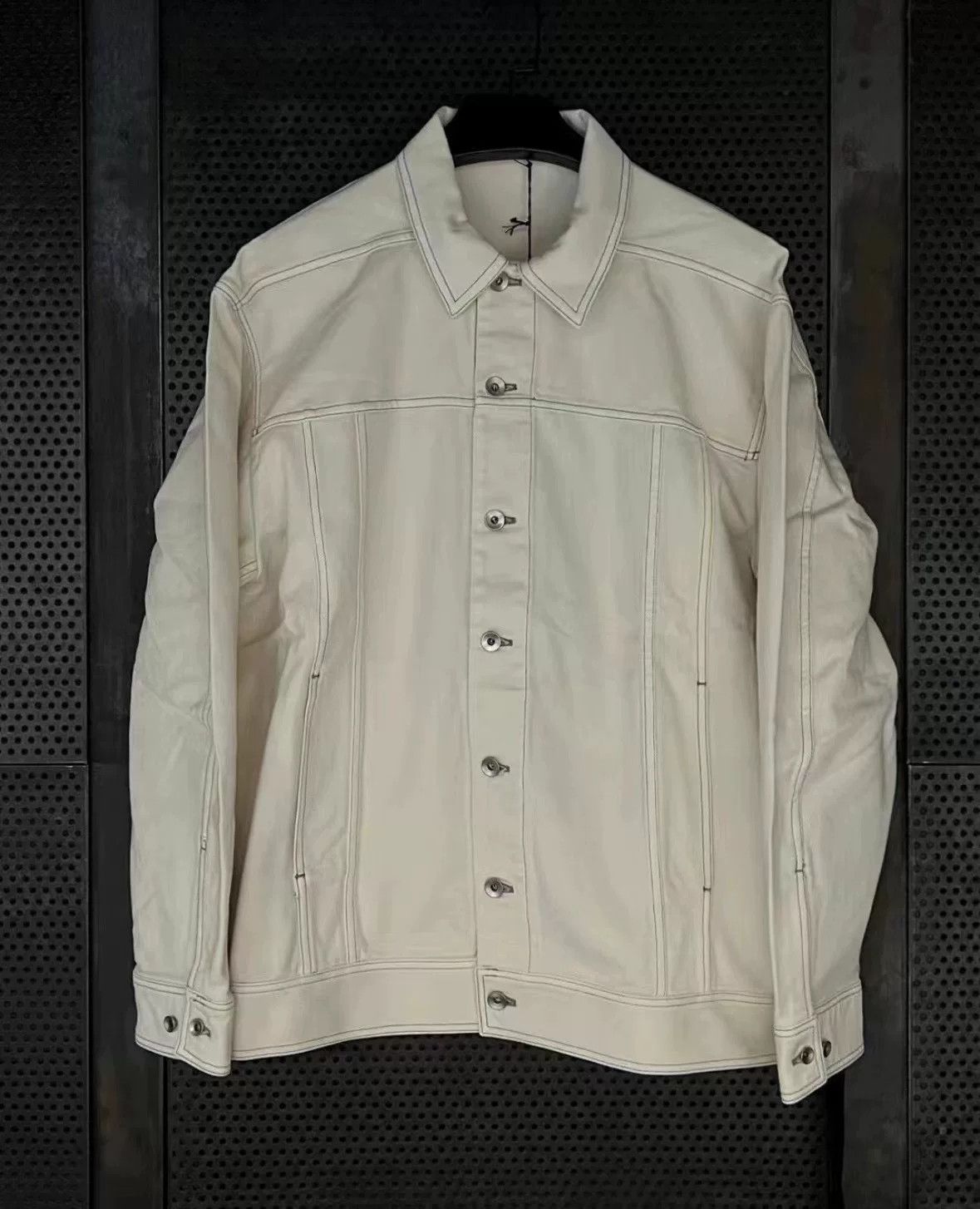 Rick Owens Drkshdw Rick Owens White Denim Jacket S Size US S / EU 44-46 / 1 - 2 Thumbnail