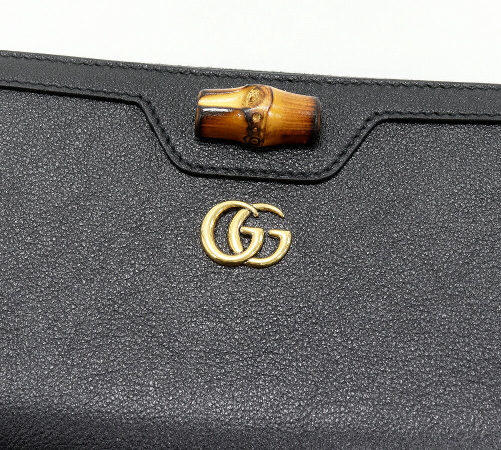 Gucci Gucci Gucci GG Marmont Diana Bamboo Calf Zip Around Wallet Leather Long Wallet 658634 DUTY FREE for USA Size ONE SIZE - 4 Thumbnail