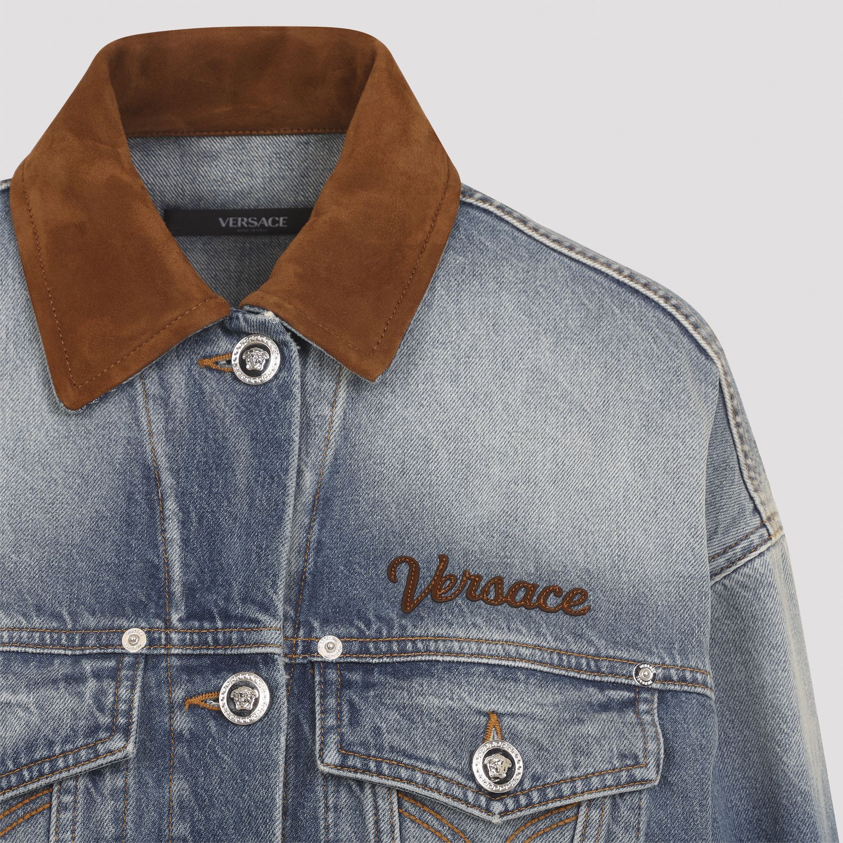 Versace Versace Denim Stone Wash Blouson Size S / US 4 / IT 40 - 3 Thumbnail