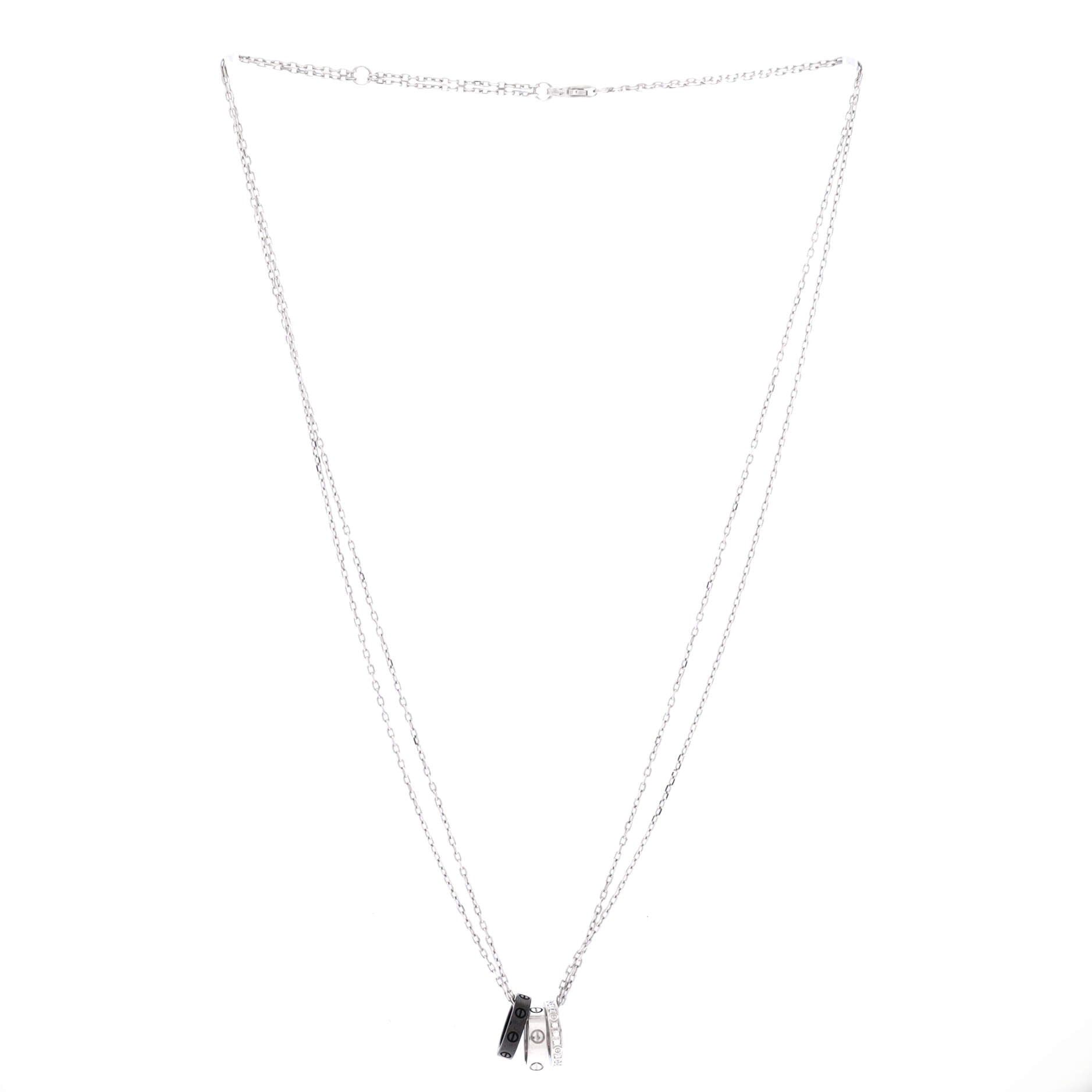 Cartier Love 3 Ring Pendant Necklace Size ONE SIZE - 3 Thumbnail