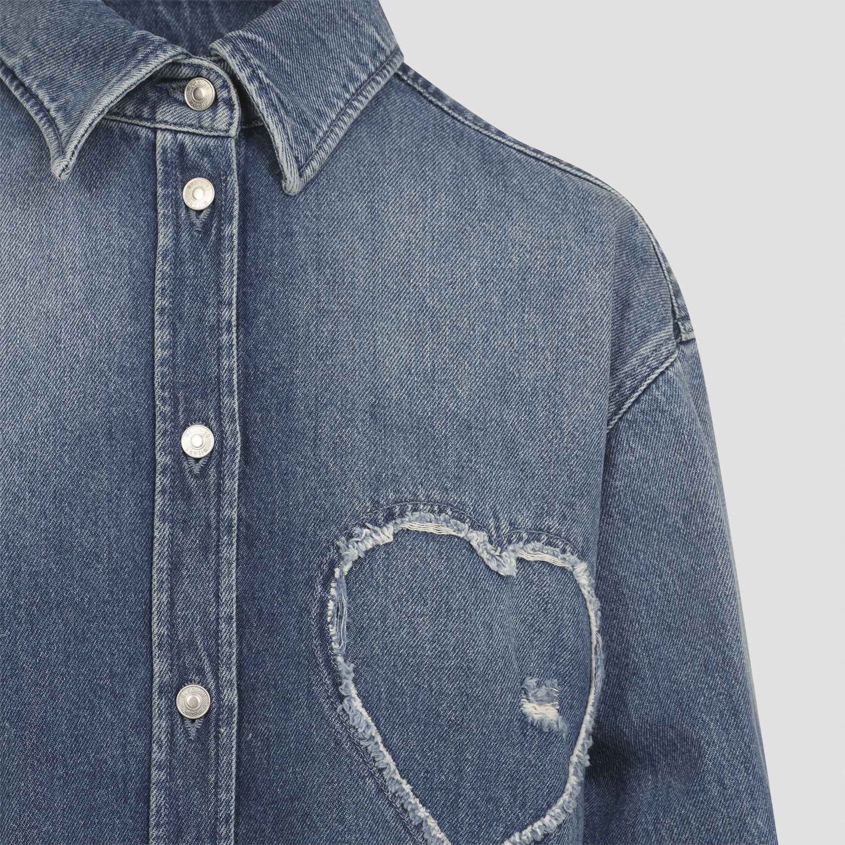 Moschino Moschino Heart Denim Shirt Size M / US 6-8 / IT 42-44 - 3 Thumbnail