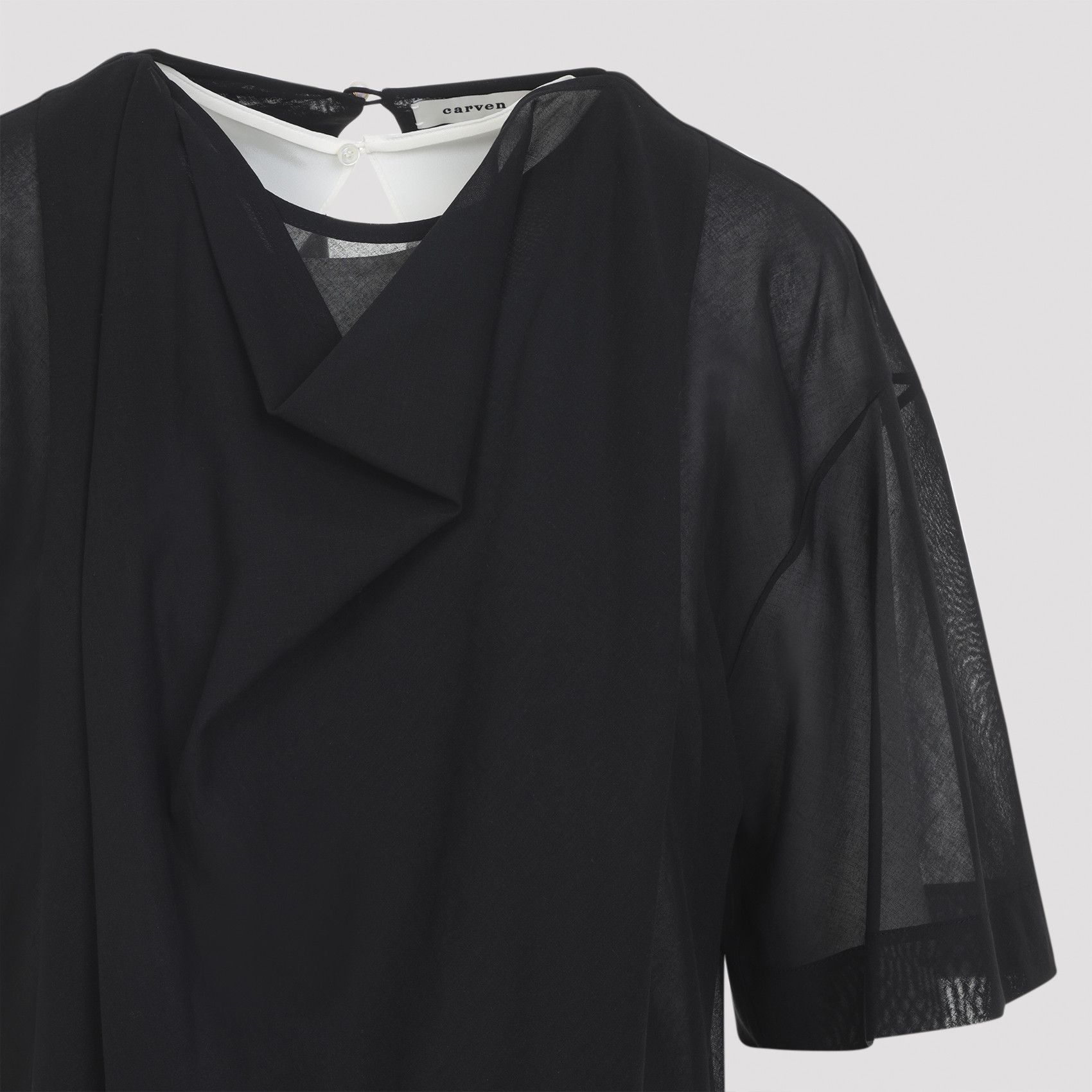Carven Carven Sheer Draped Midi Dress Size S / US 4 / IT 40 - 3 Thumbnail