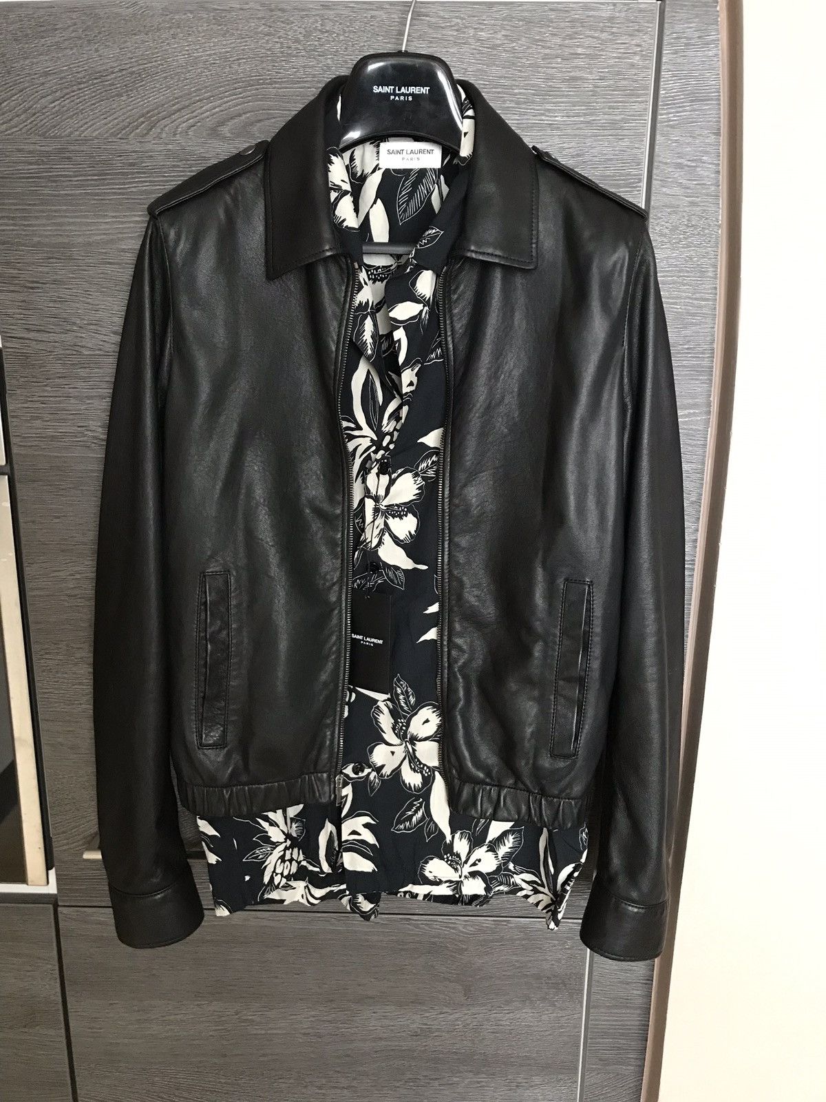 Saint Laurent Paris Leather Jacket Size M sample