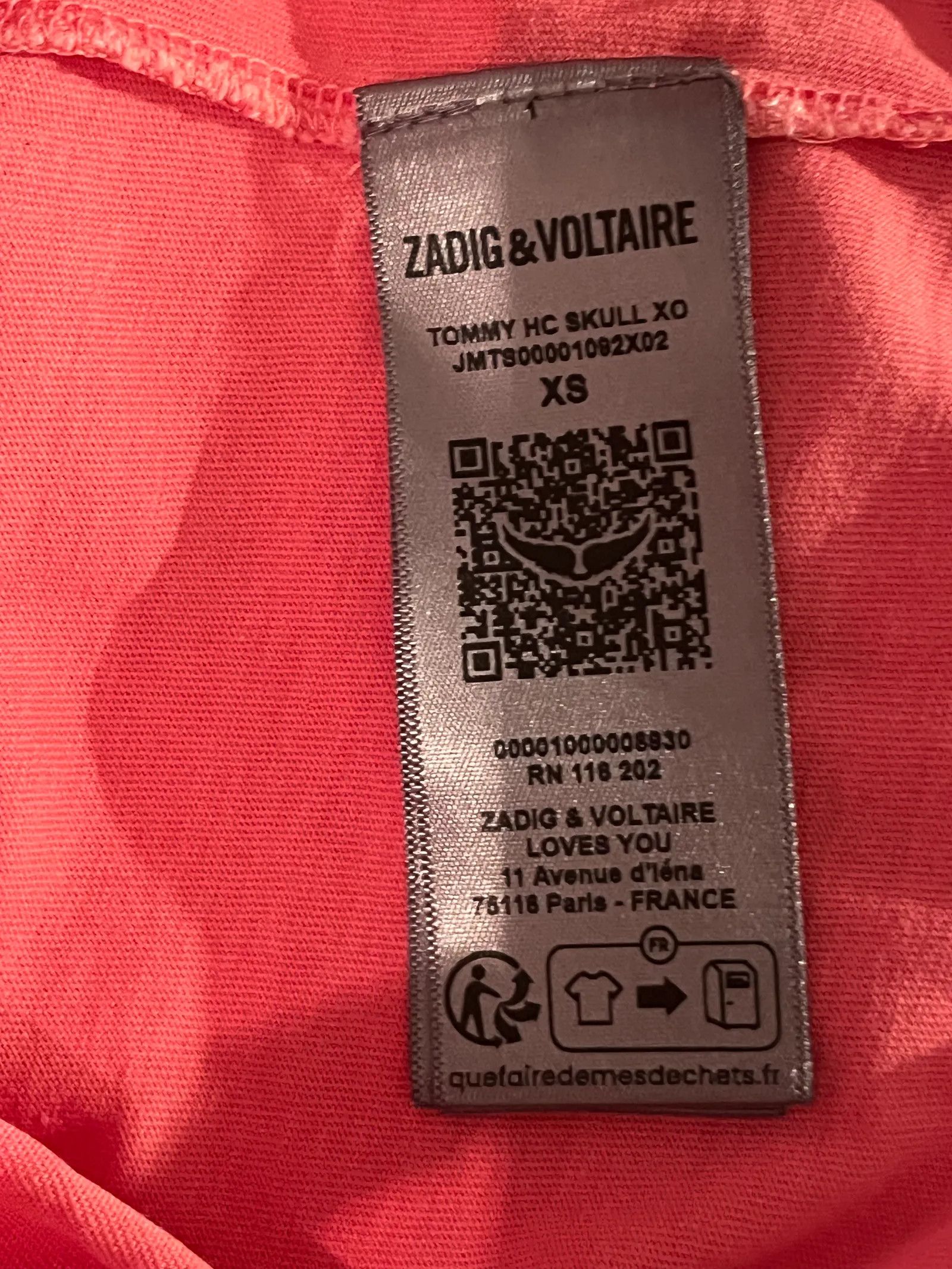 Zadig & Voltaire Zadig & Voltaire T-shirt Size US S / EU 44-46 / 1 - 4 Thumbnail