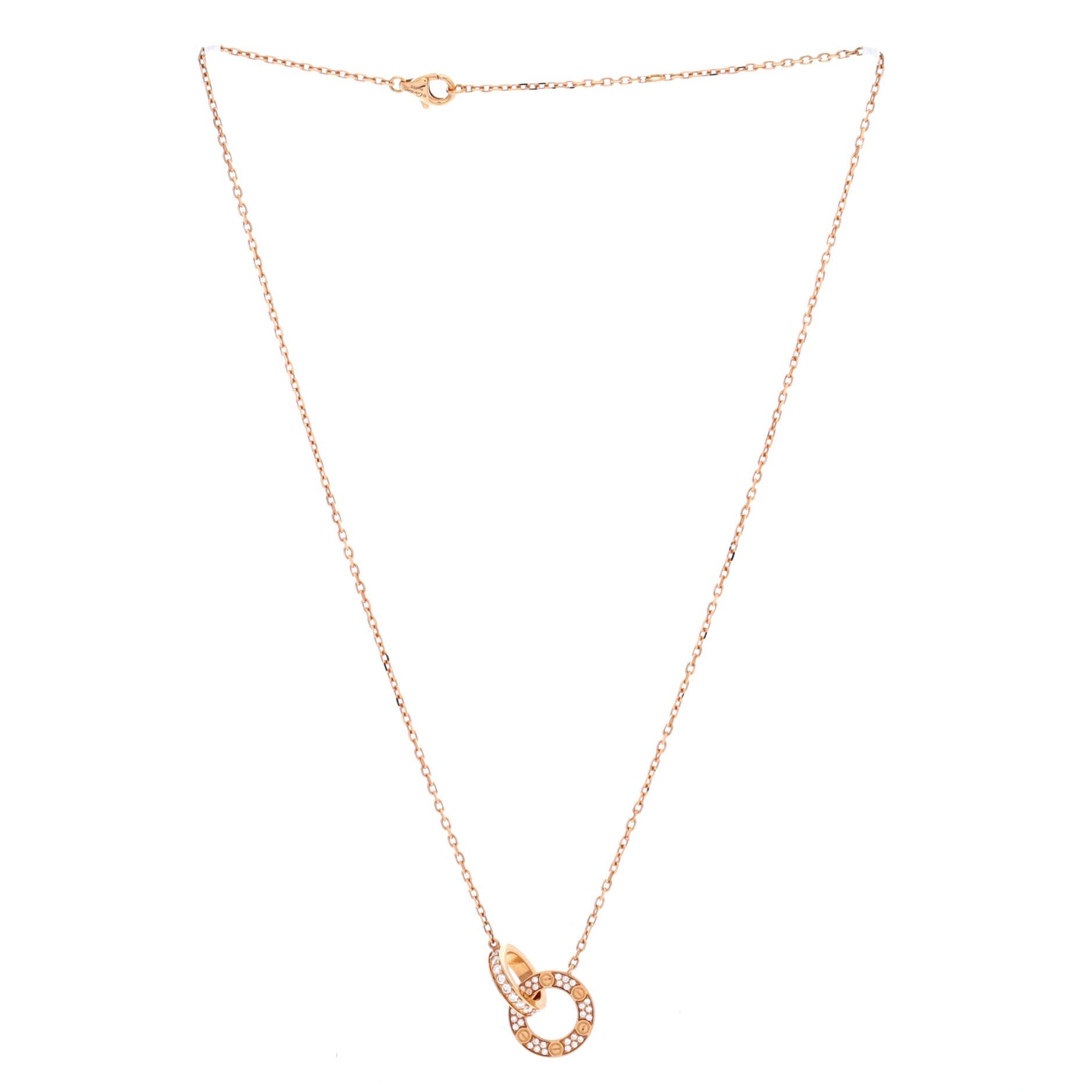 Cartier Love Interlocking Pave Necklace Size ONE SIZE - 2 Thumbnail
