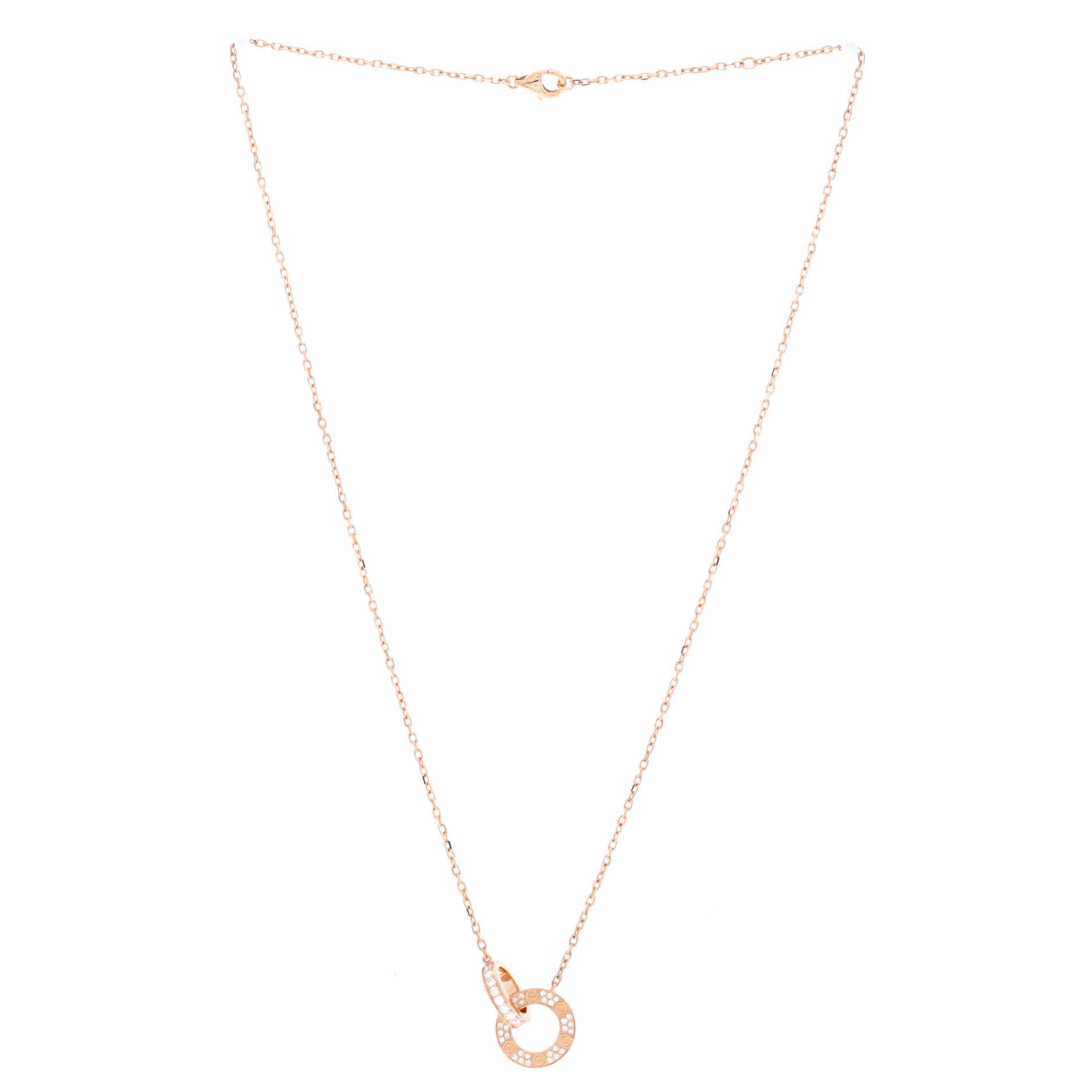 Cartier Love Interlocking Pave Necklace Size ONE SIZE - 2 Thumbnail