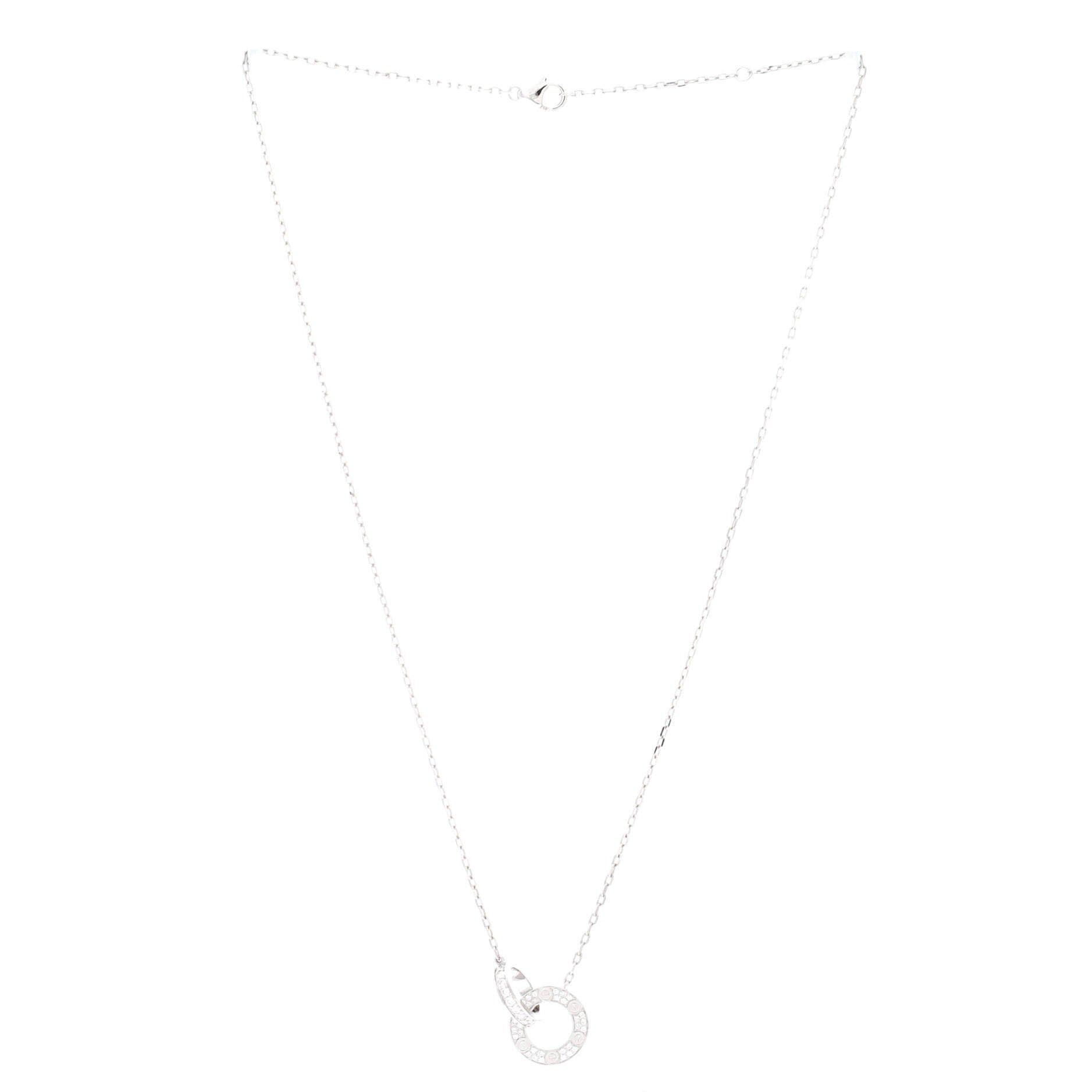 Cartier Love Interlocking Pave Necklace Size ONE SIZE - 2 Thumbnail
